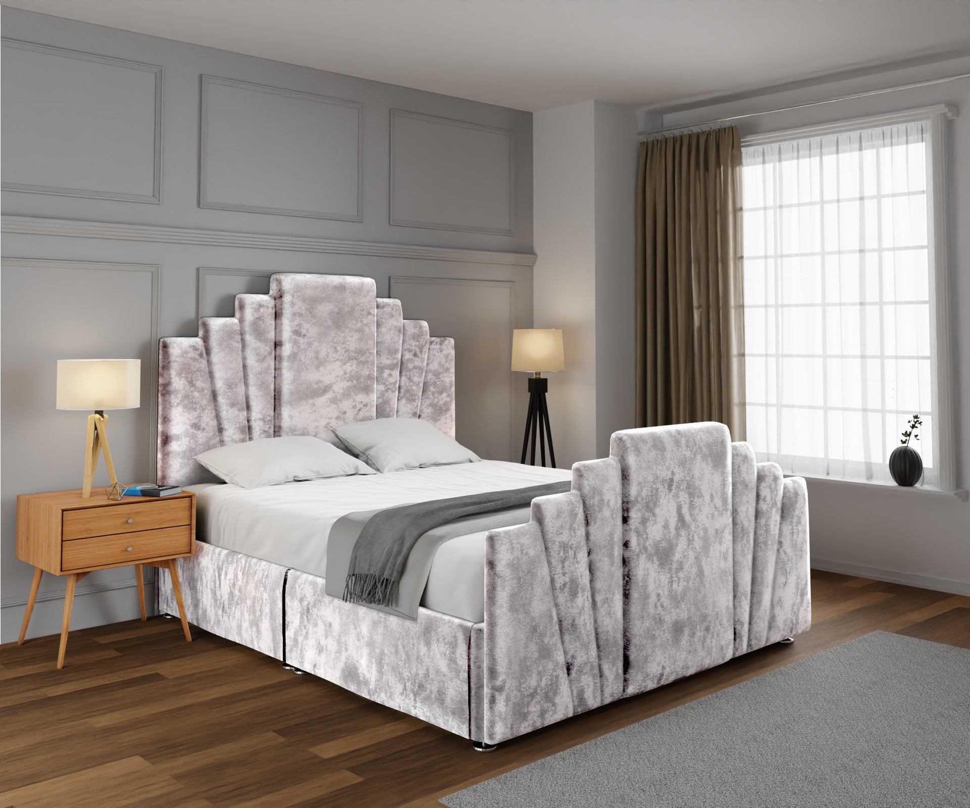 Knightsbridge Open Storage Divan Bed Set With Footboard