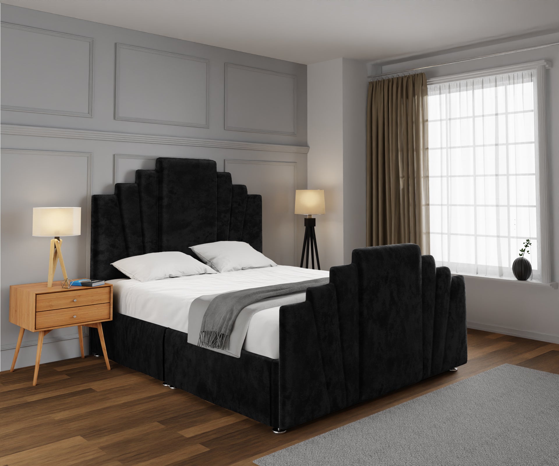 Knightsbridge Open Storage Divan Bed Set With Footboard