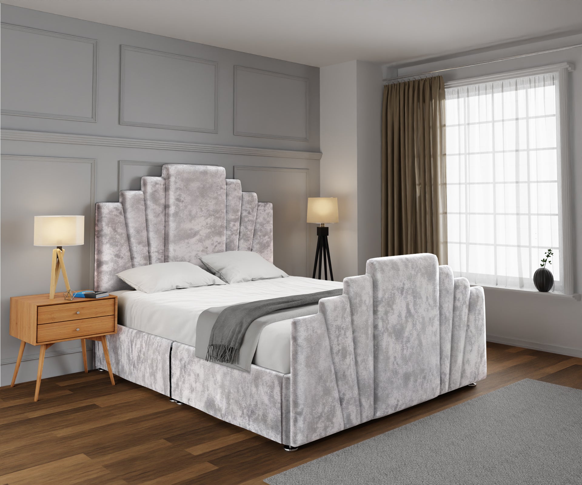 Knightsbridge Open Storage Divan Bed Set With Footboard