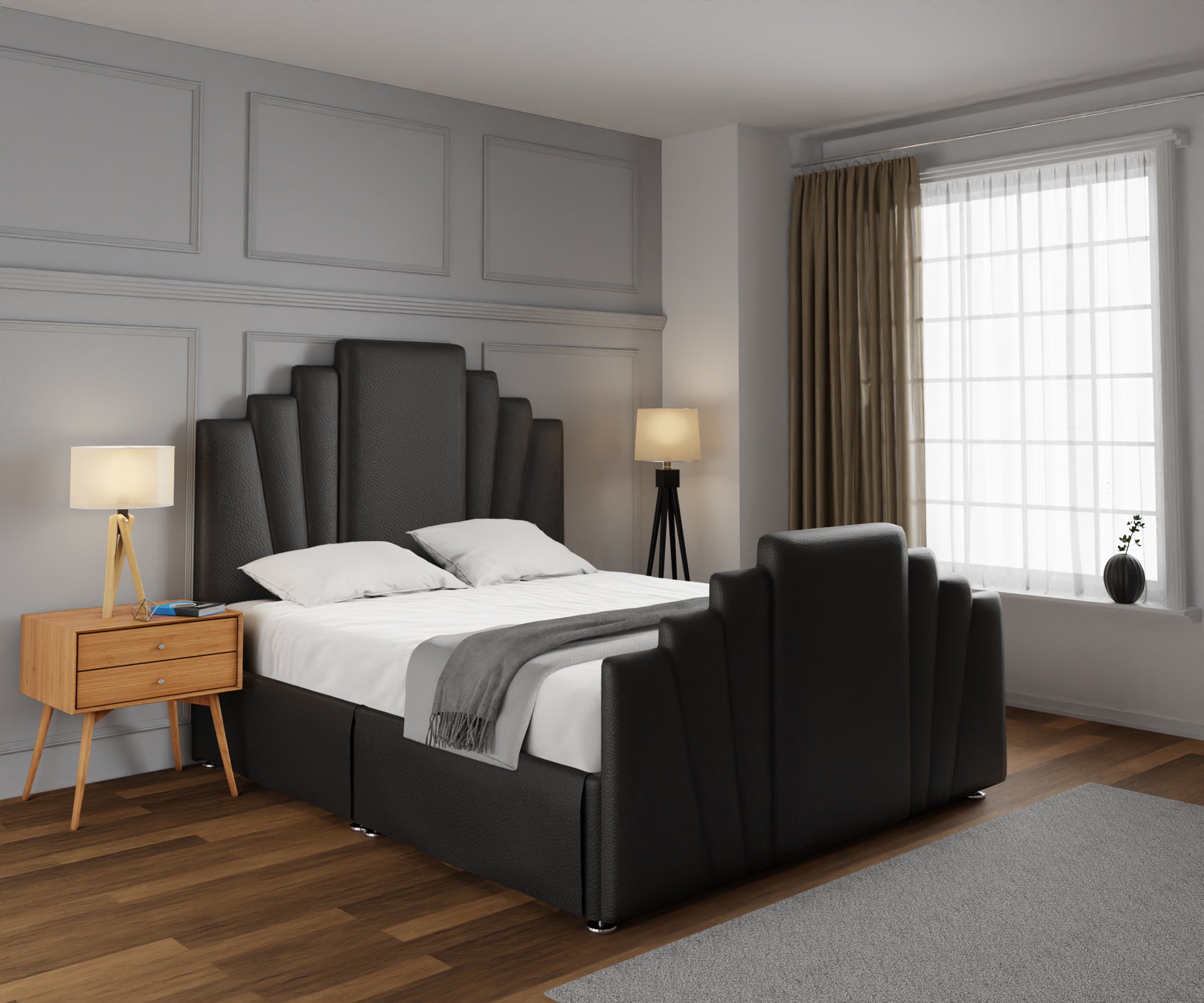 Knightsbridge Open Storage Divan Bed Set With Footboard