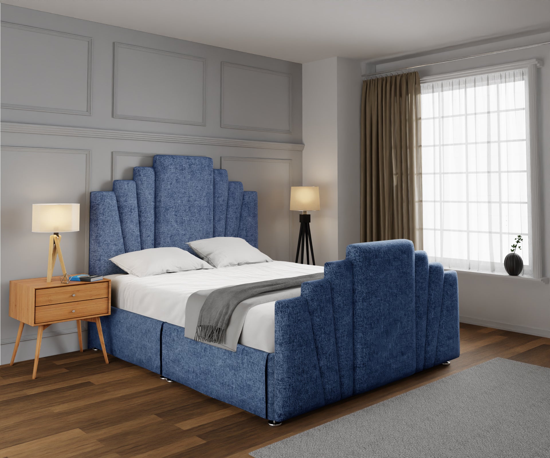 Knightsbridge Open Storage Divan Bed Set With Footboard