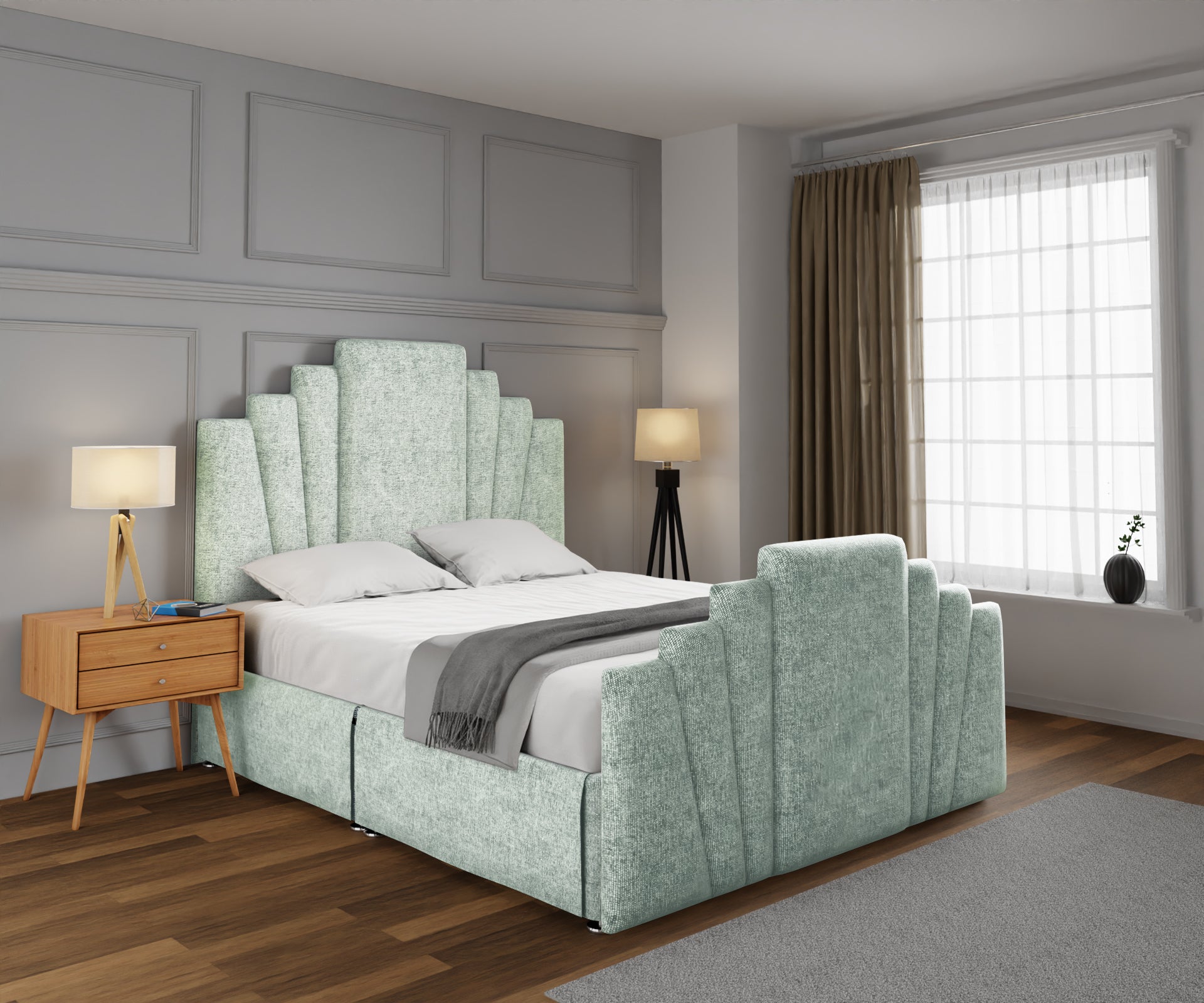 Knightsbridge Open Storage Divan Bed Set With Footboard