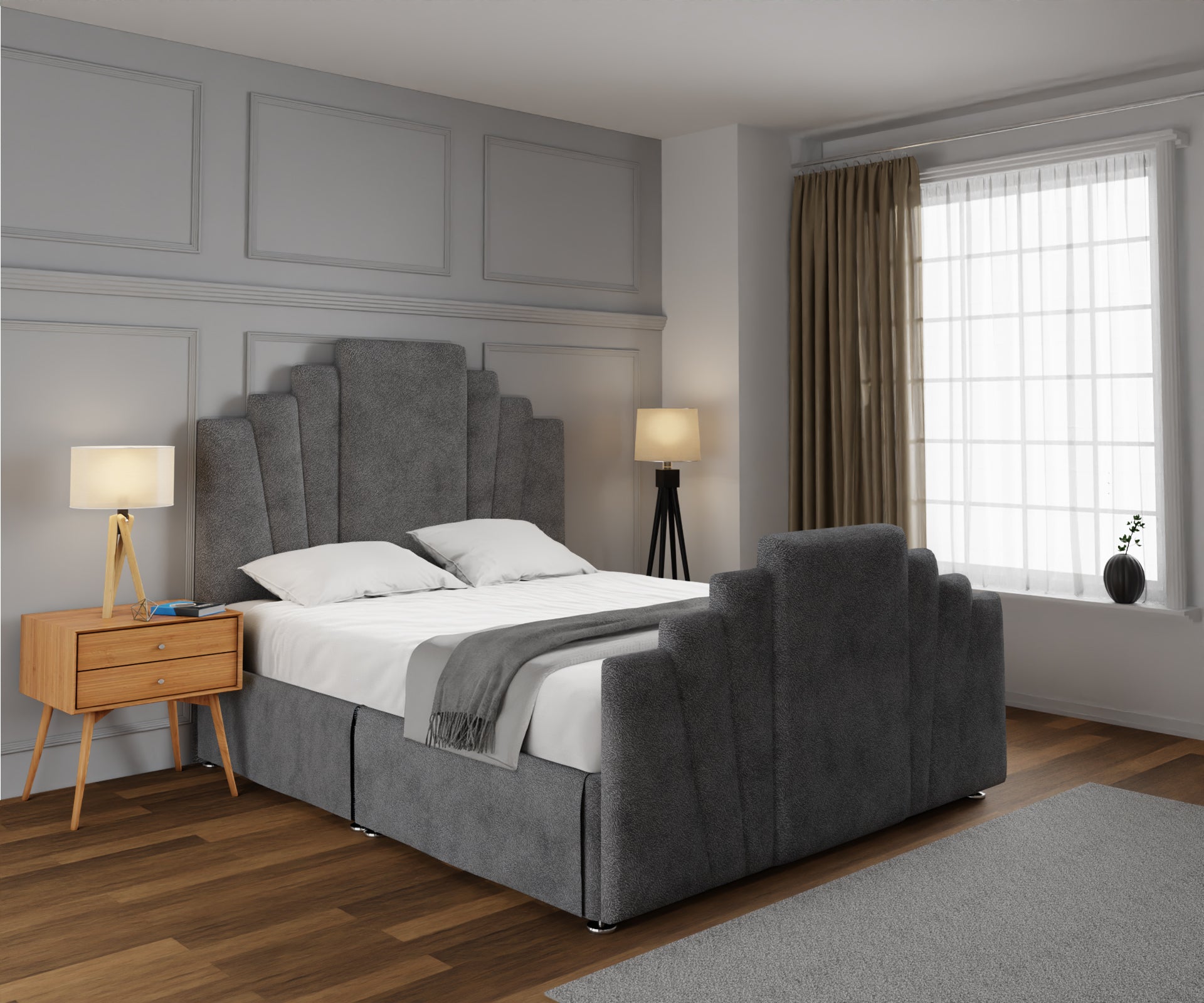 Knightsbridge Open Storage Divan Bed Set With Footboard