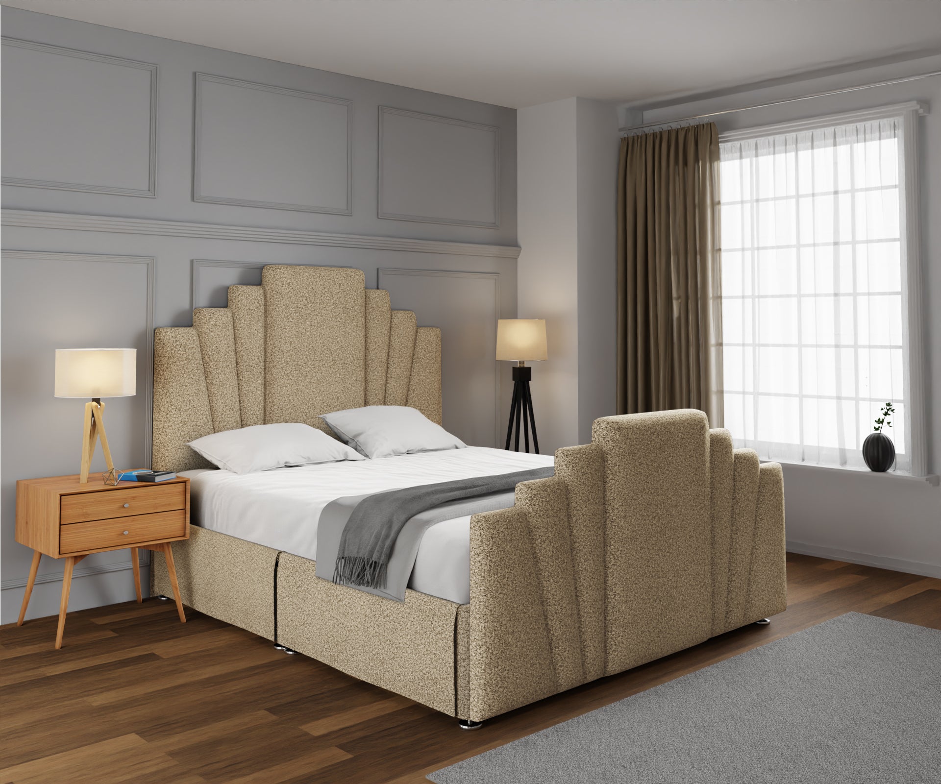 Knightsbridge Open Storage Divan Bed Set With Footboard