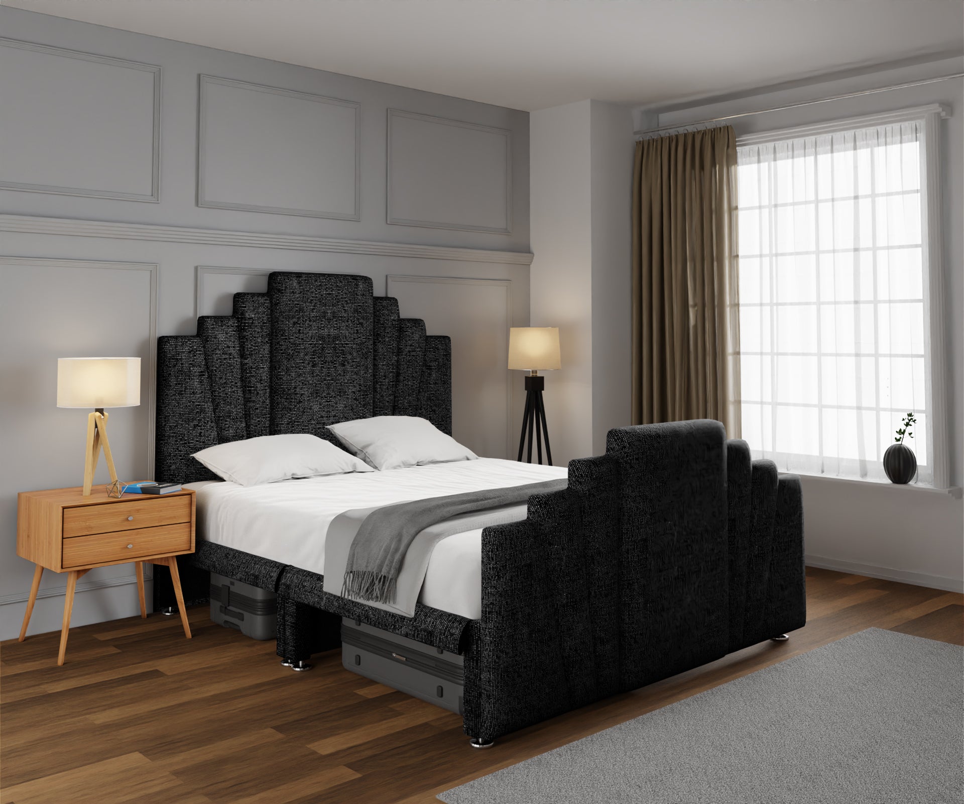 Knightsbridge Open Storage Divan Bed Set With Footboard