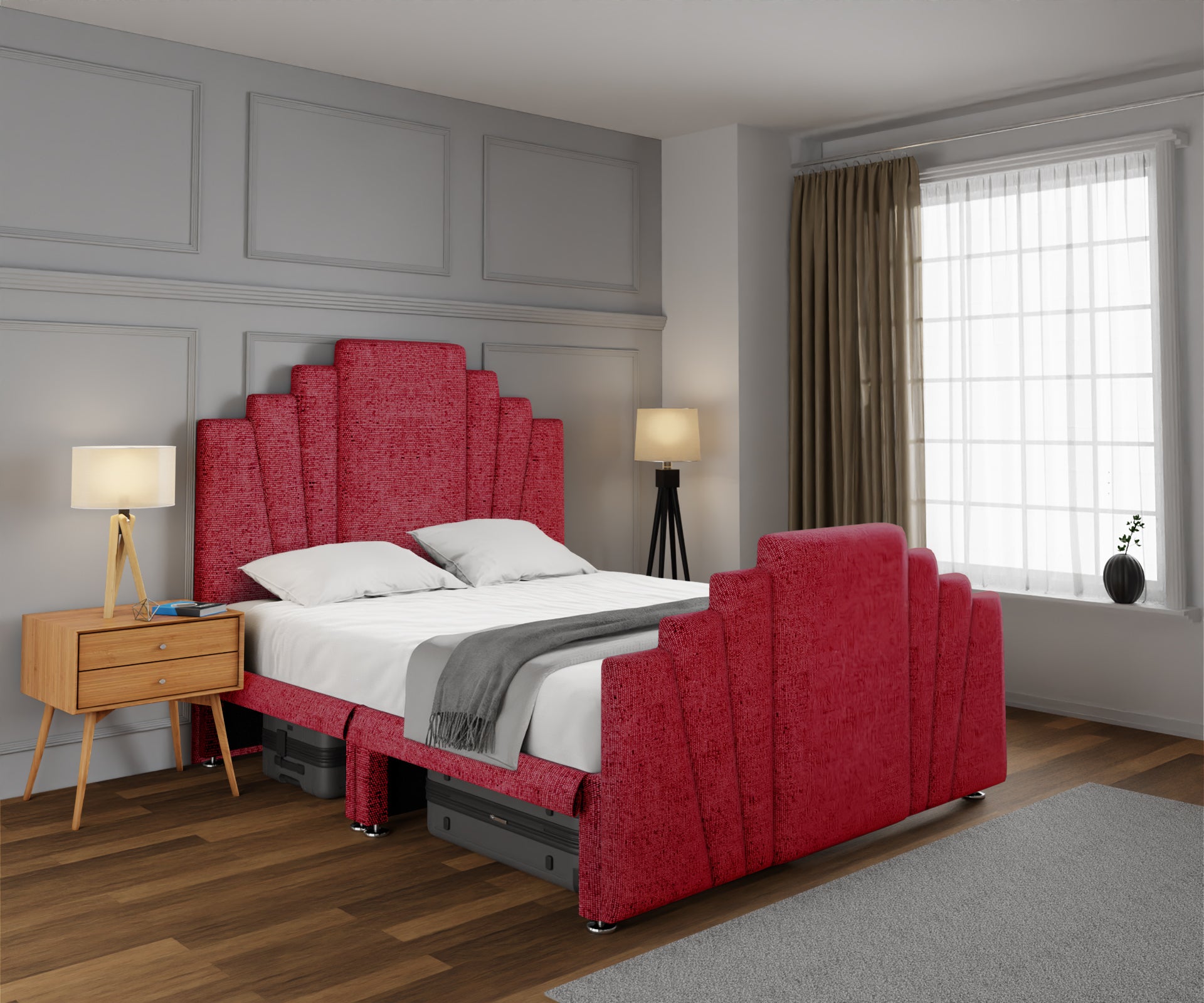 Knightsbridge Open Storage Divan Bed Set With Footboard