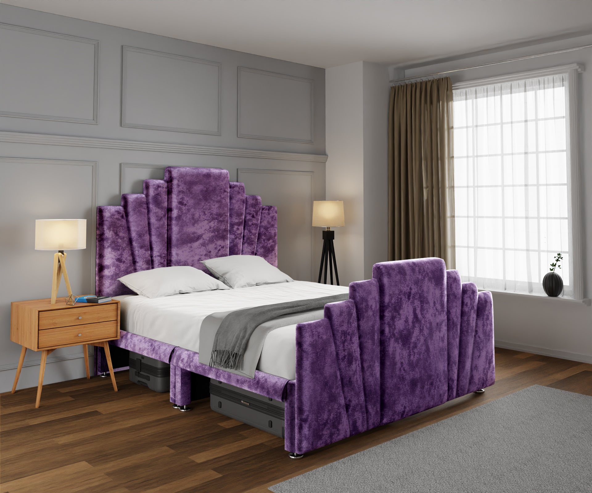 Knightsbridge Open Storage Divan Bed Set With Footboard