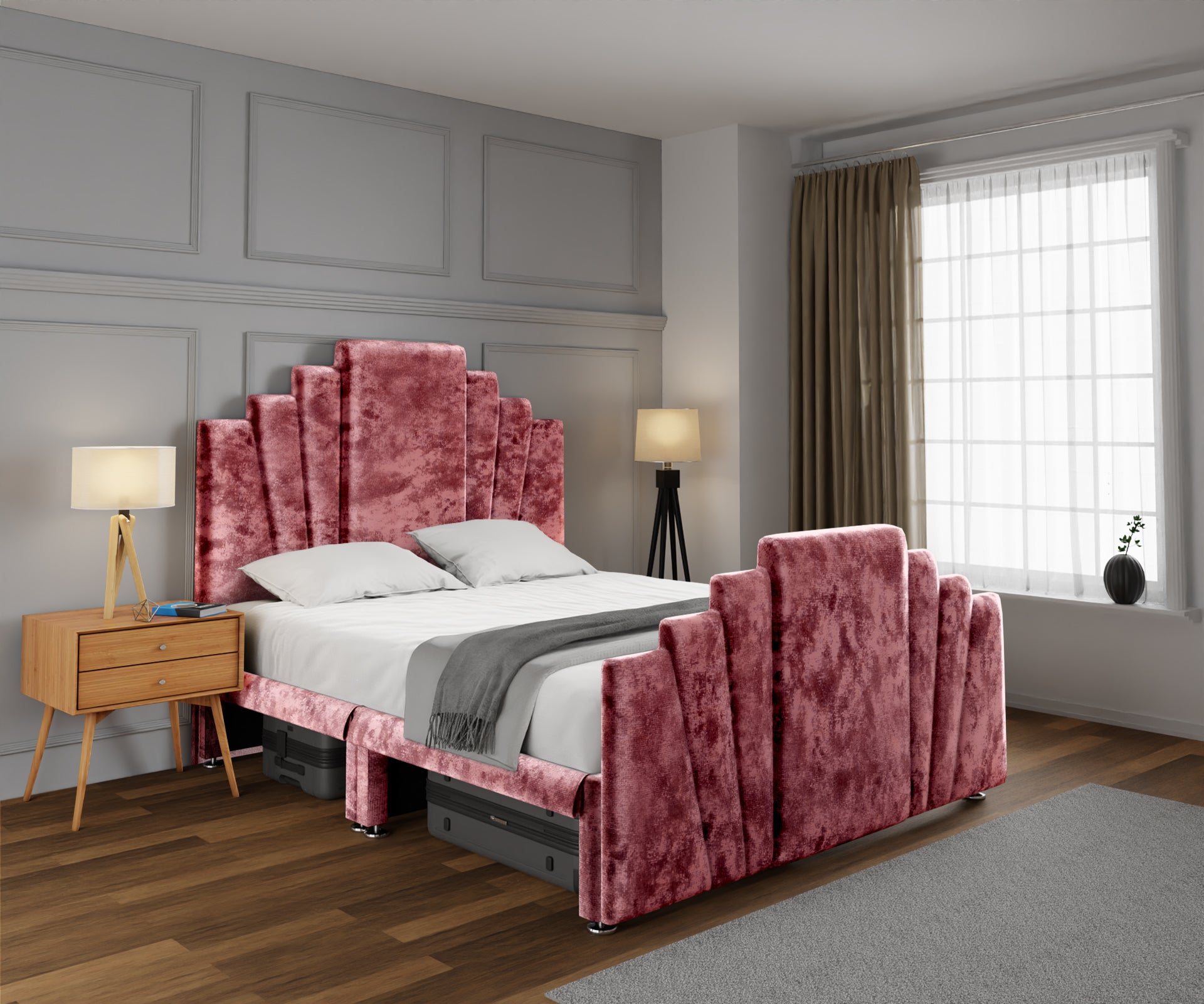 Knightsbridge Open Storage Divan Bed Set With Footboard