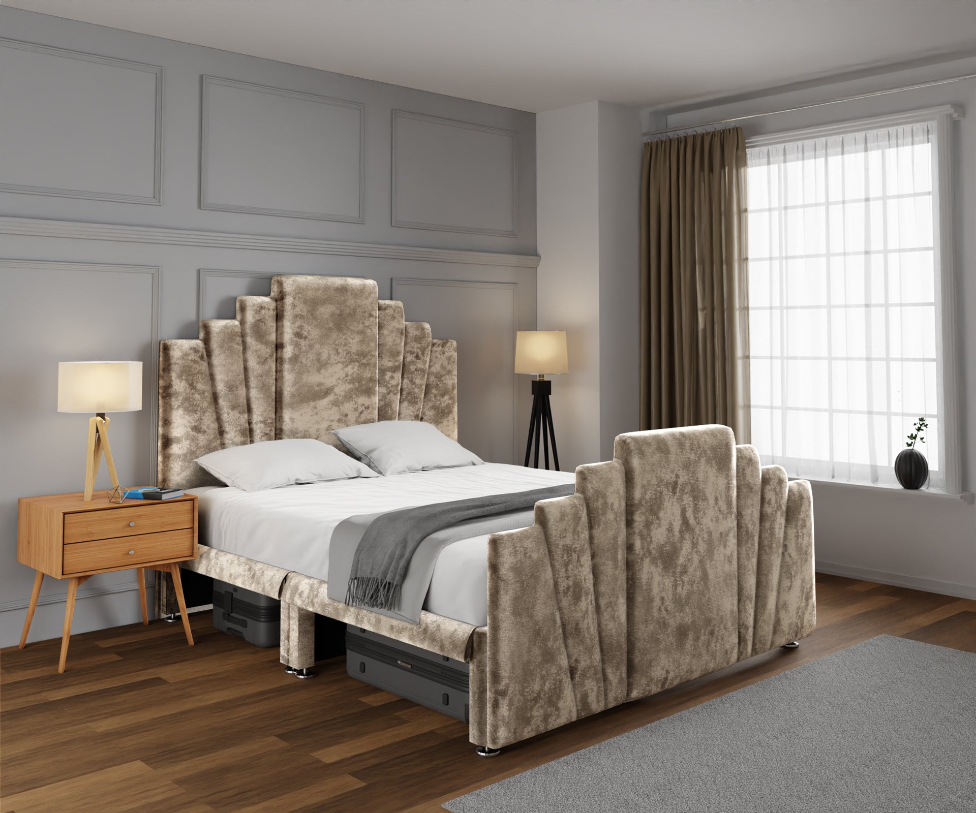 Knightsbridge Open Storage Divan Bed Set With Footboard