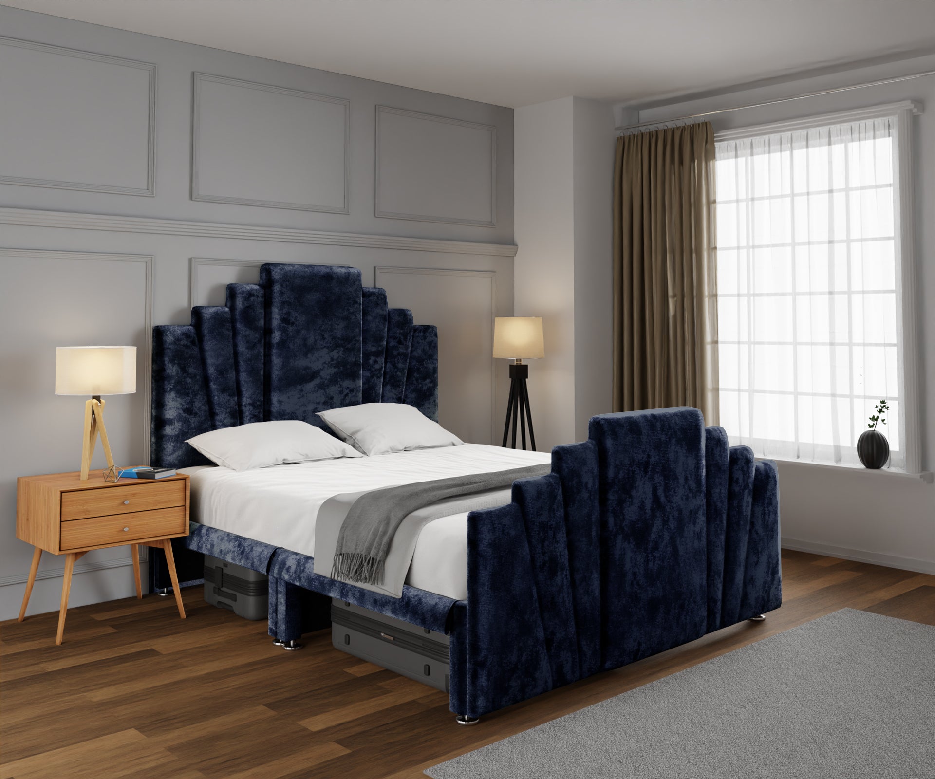 Knightsbridge Open Storage Divan Bed Set With Footboard