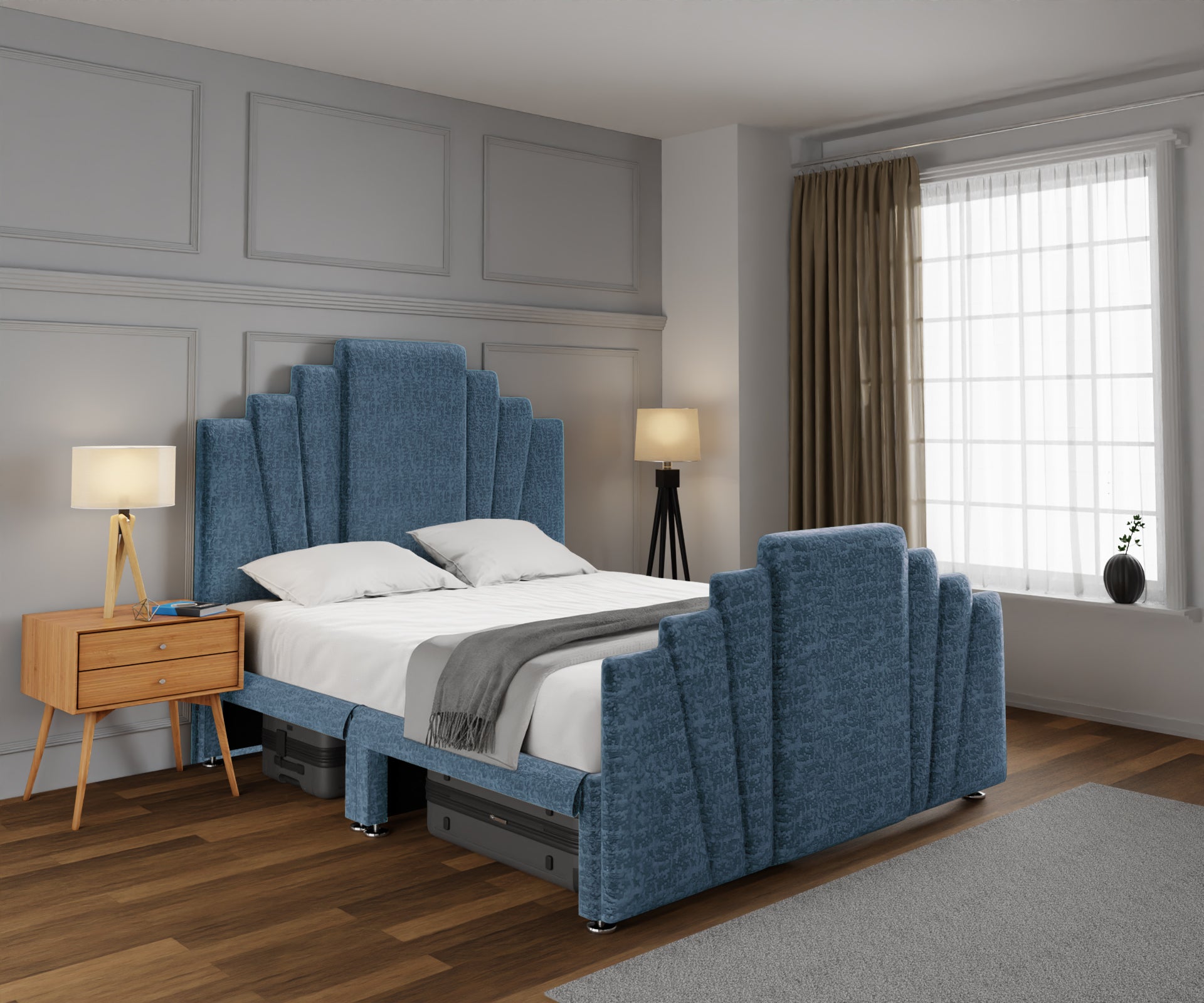 Knightsbridge Open Storage Divan Bed Set With Footboard