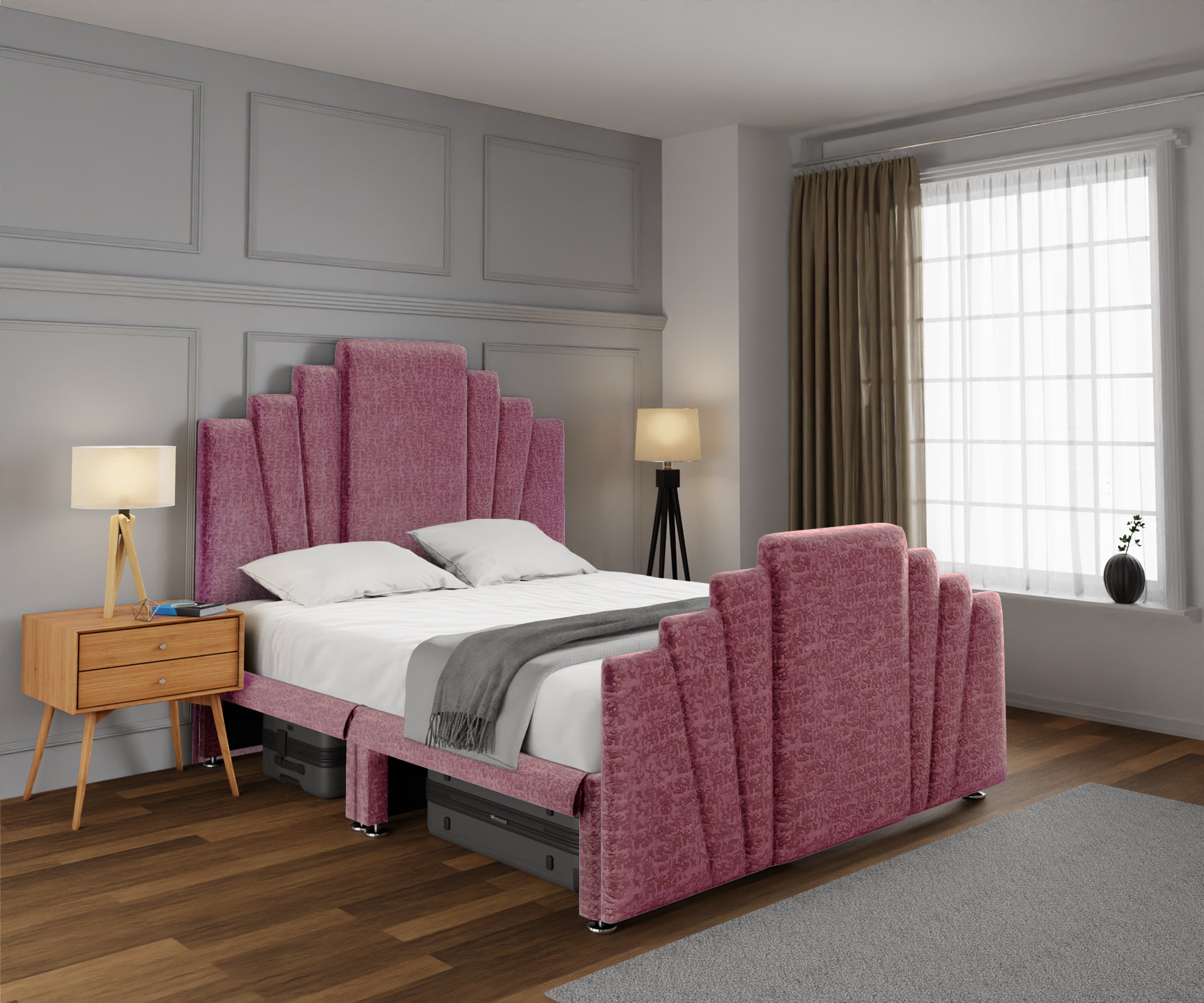 Knightsbridge Open Storage Divan Bed Set With Footboard