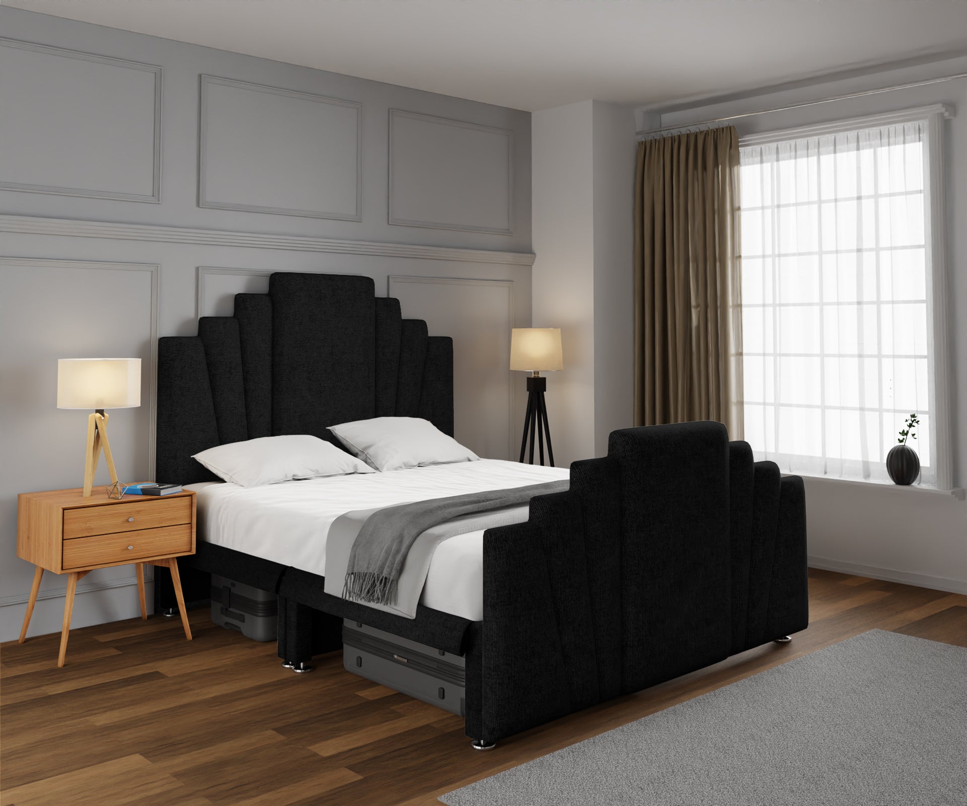 Knightsbridge Open Storage Divan Bed Set With Footboard