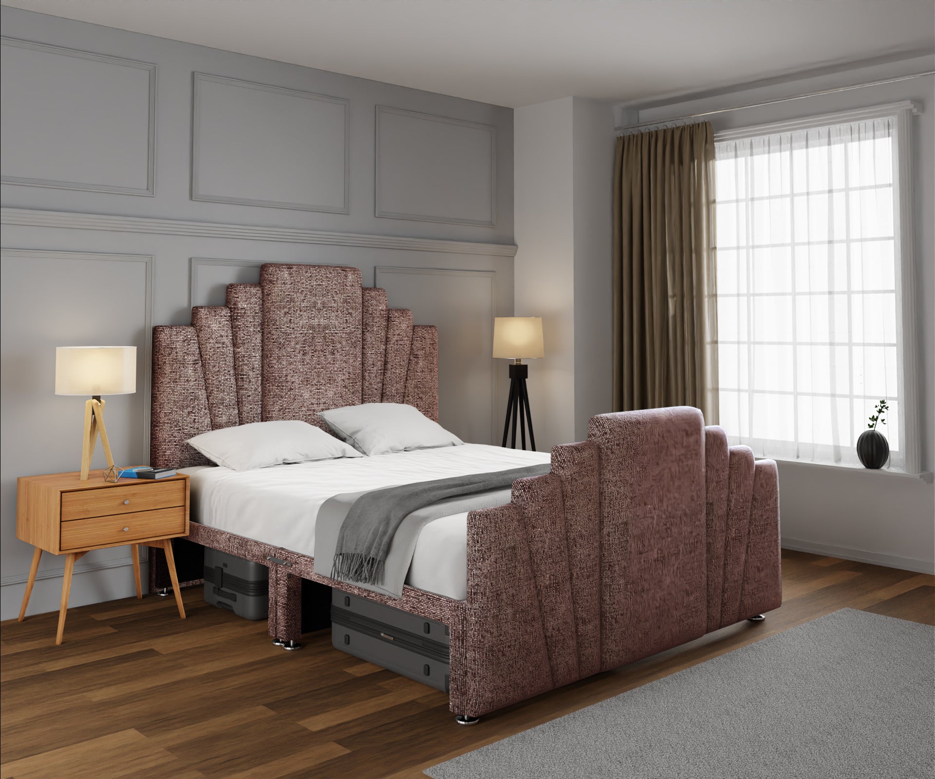 Knightsbridge Open Storage Divan Bed Set With Footboard