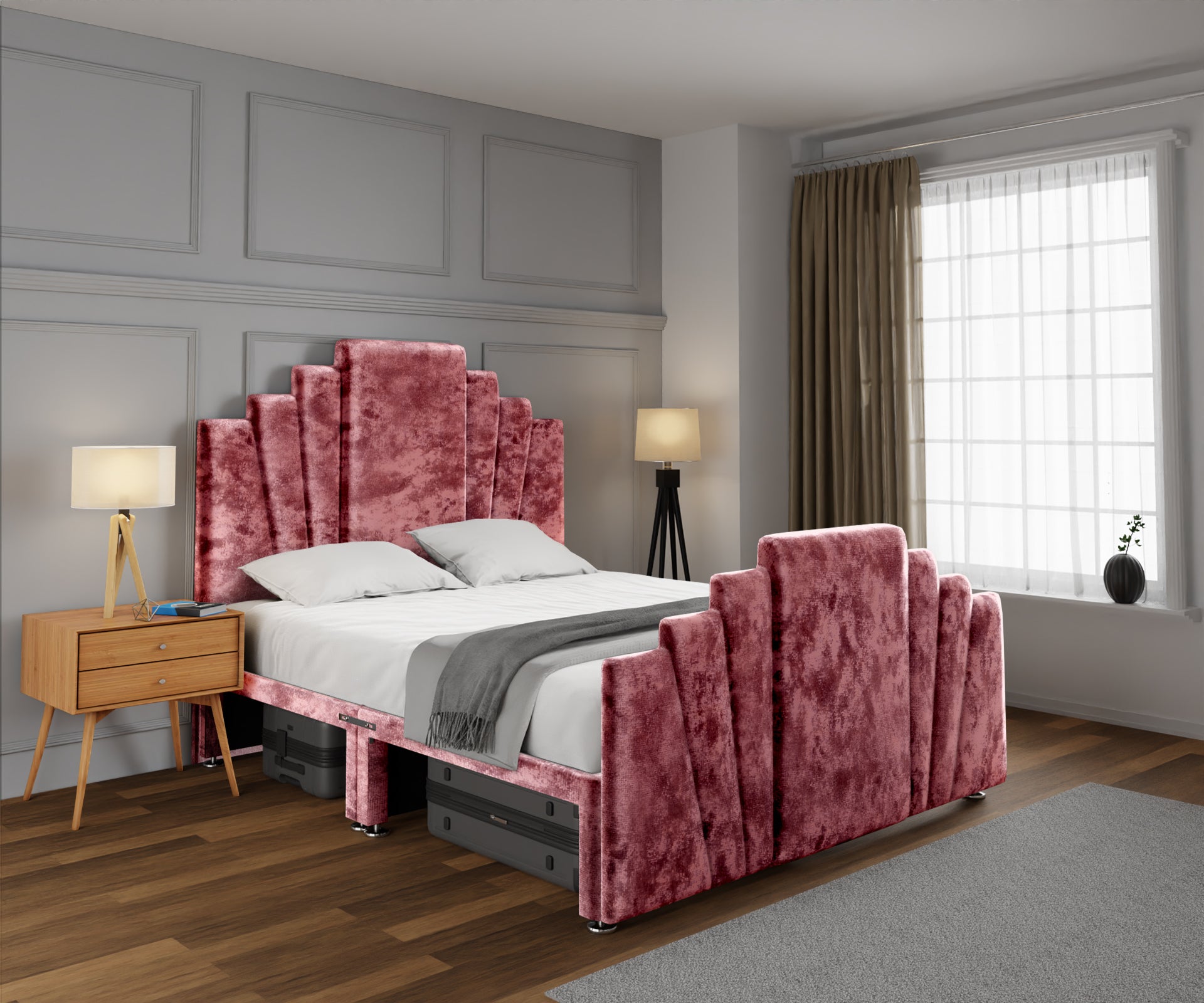 Knightsbridge Open Storage Divan Bed Set With Footboard