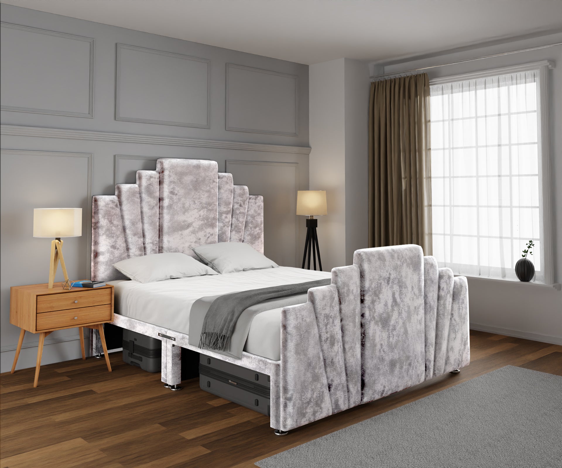 Knightsbridge Open Storage Divan Bed Set With Footboard