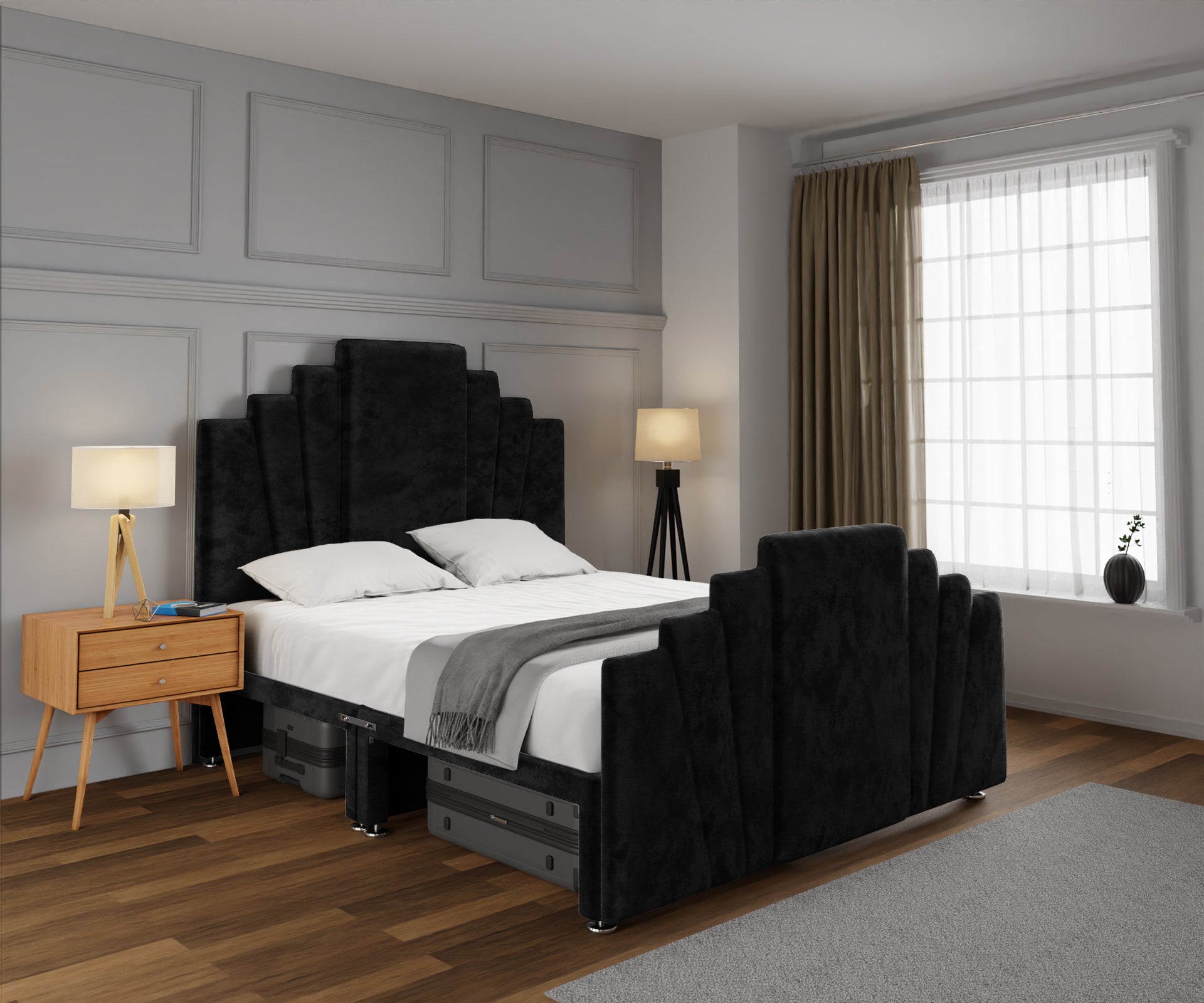 Knightsbridge Open Storage Divan Bed Set With Footboard