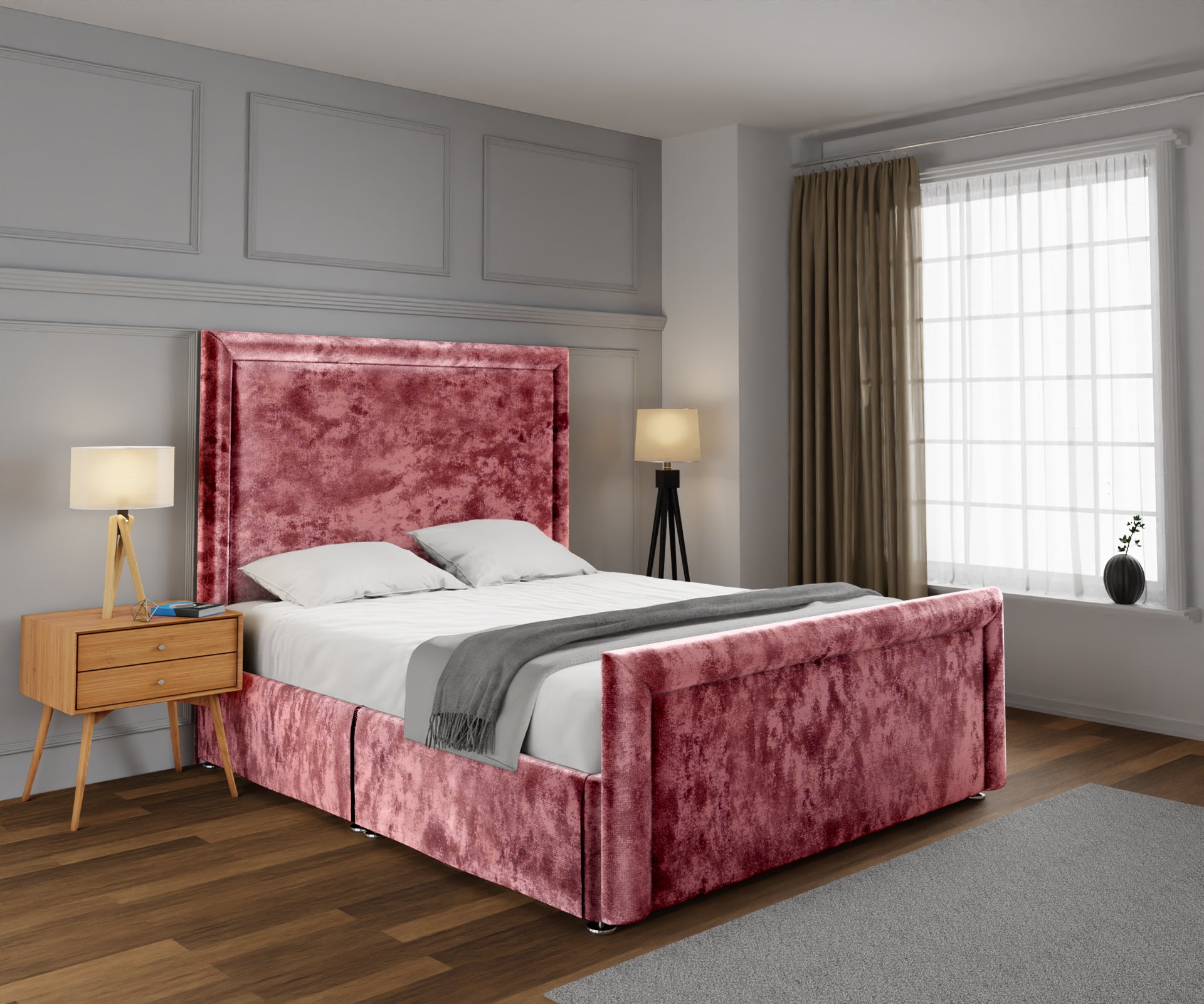 Lia Open Storage Divan Bed Set With Footboard