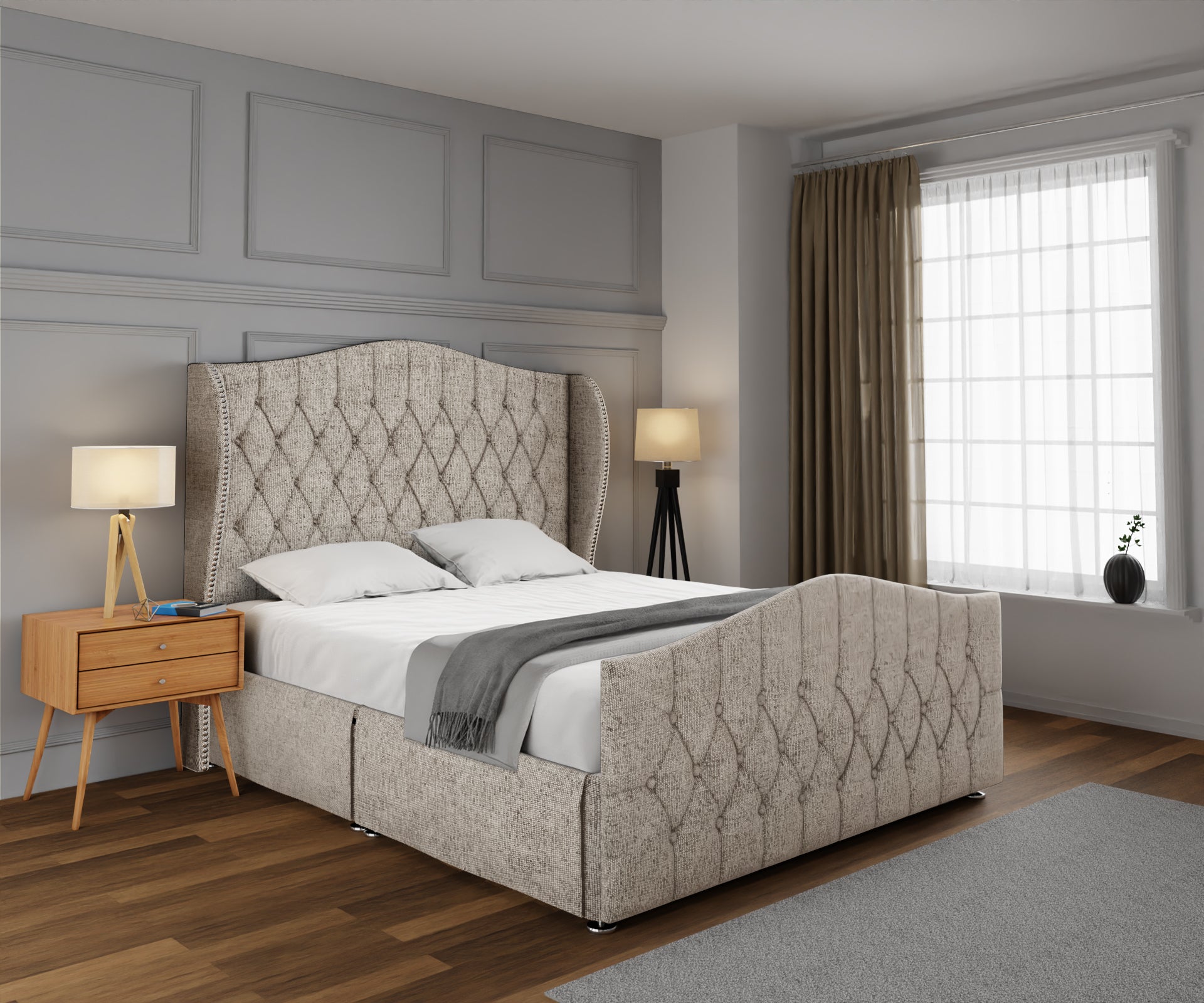 Marylebone Open Storage Divan Bed Set With Footboard