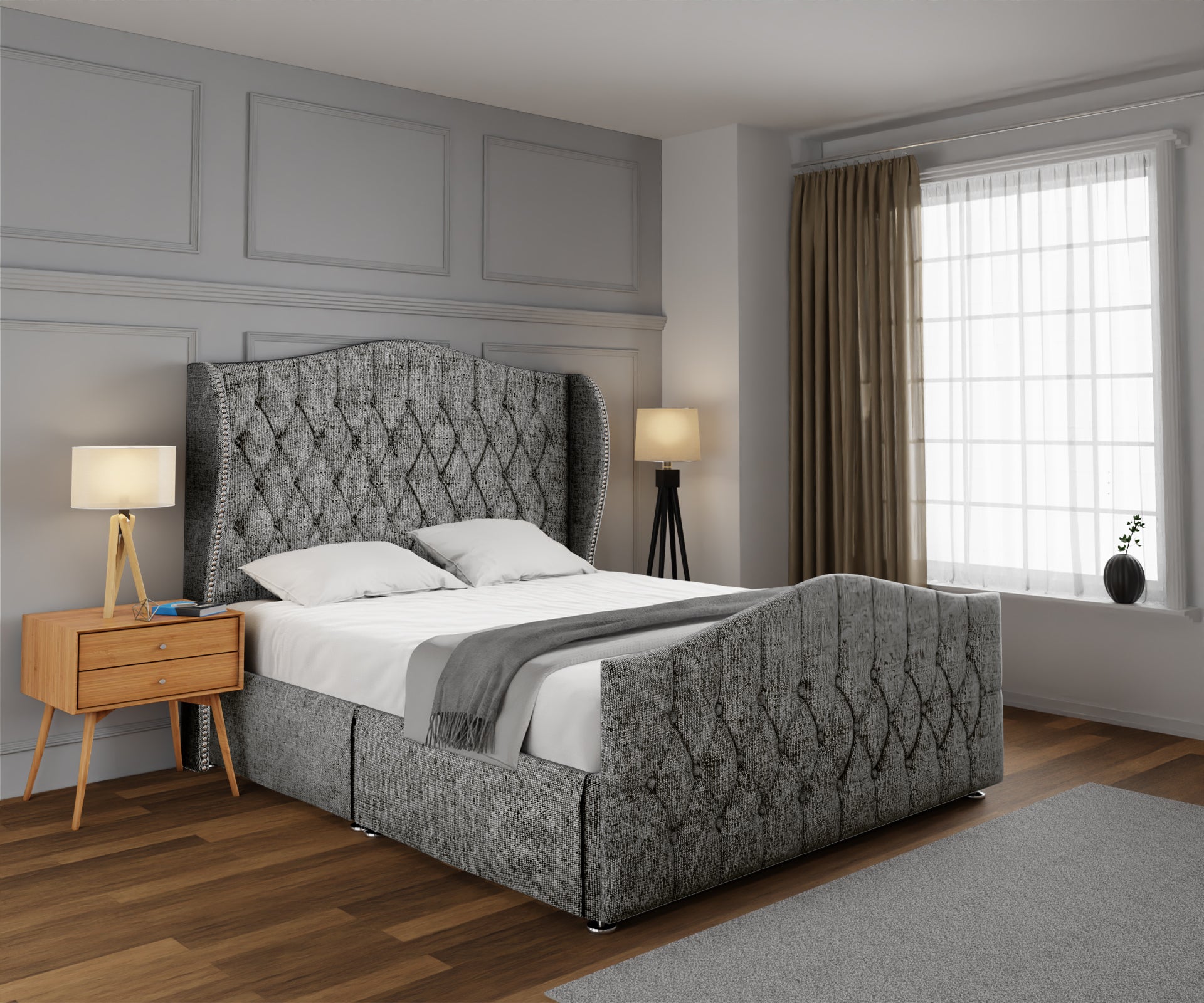 Marylebone Open Storage Divan Bed Set With Footboard