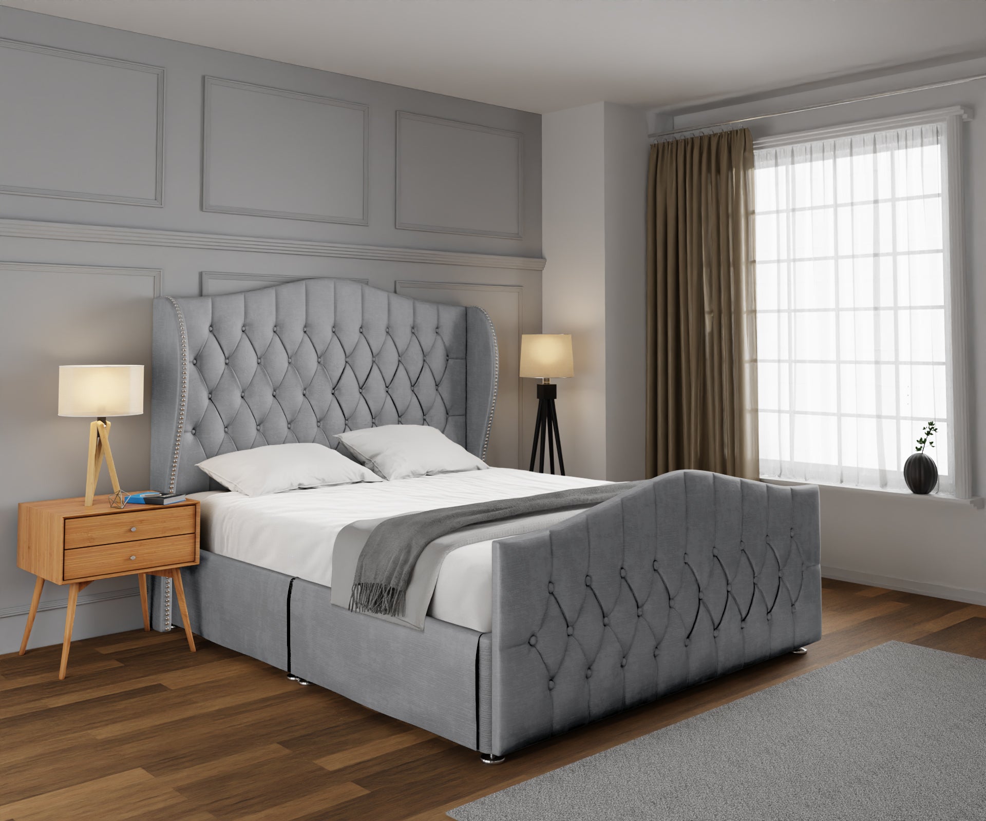 Marylebone Open Storage Divan Bed Set With Footboard