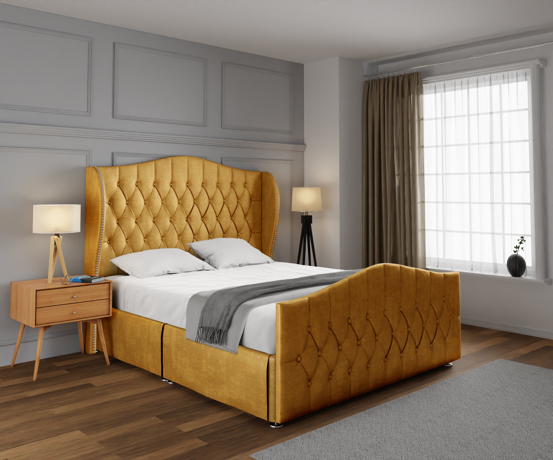 Marylebone Open Storage Divan Bed Set With Footboard