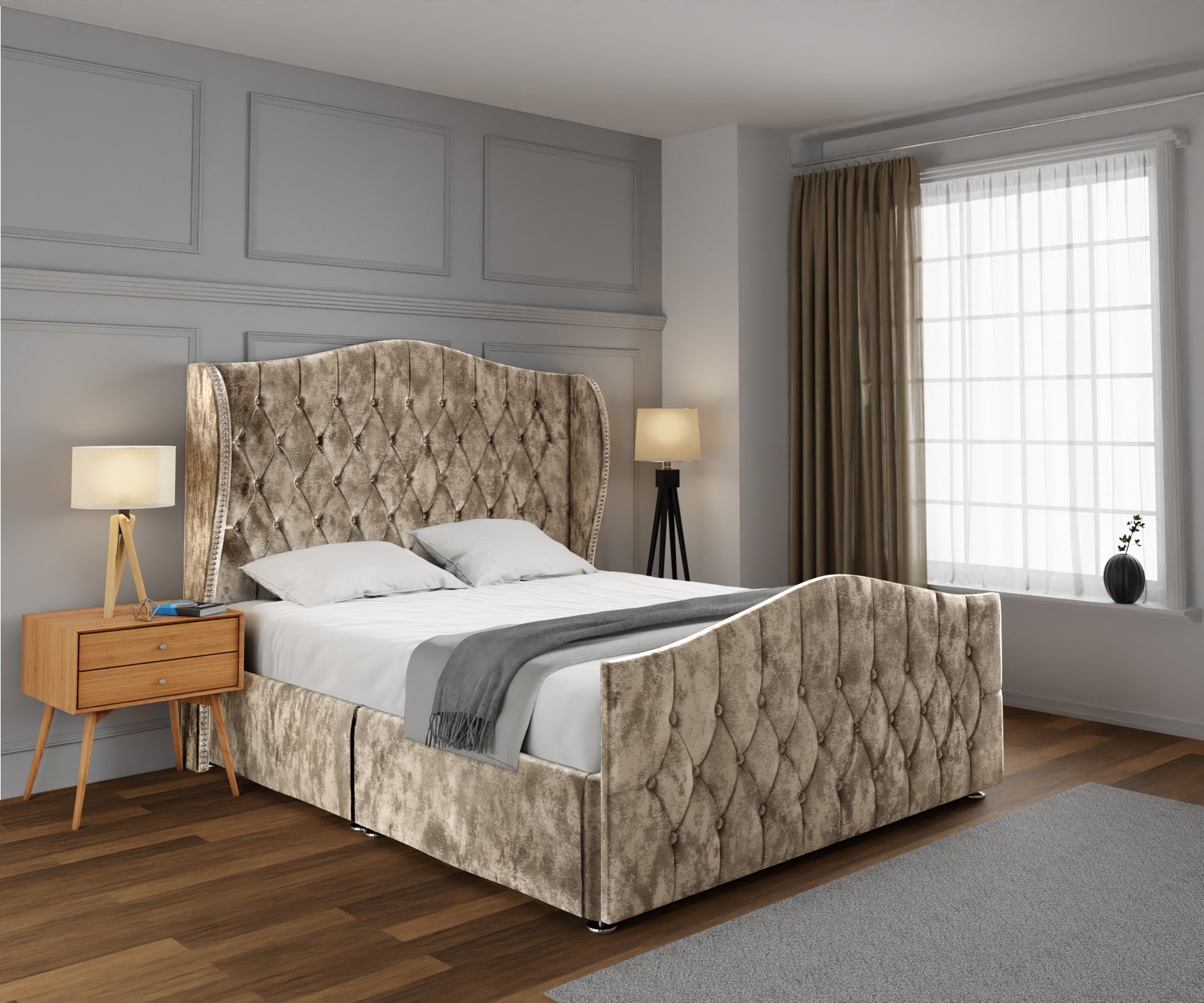 Marylebone Open Storage Divan Bed Set With Footboard