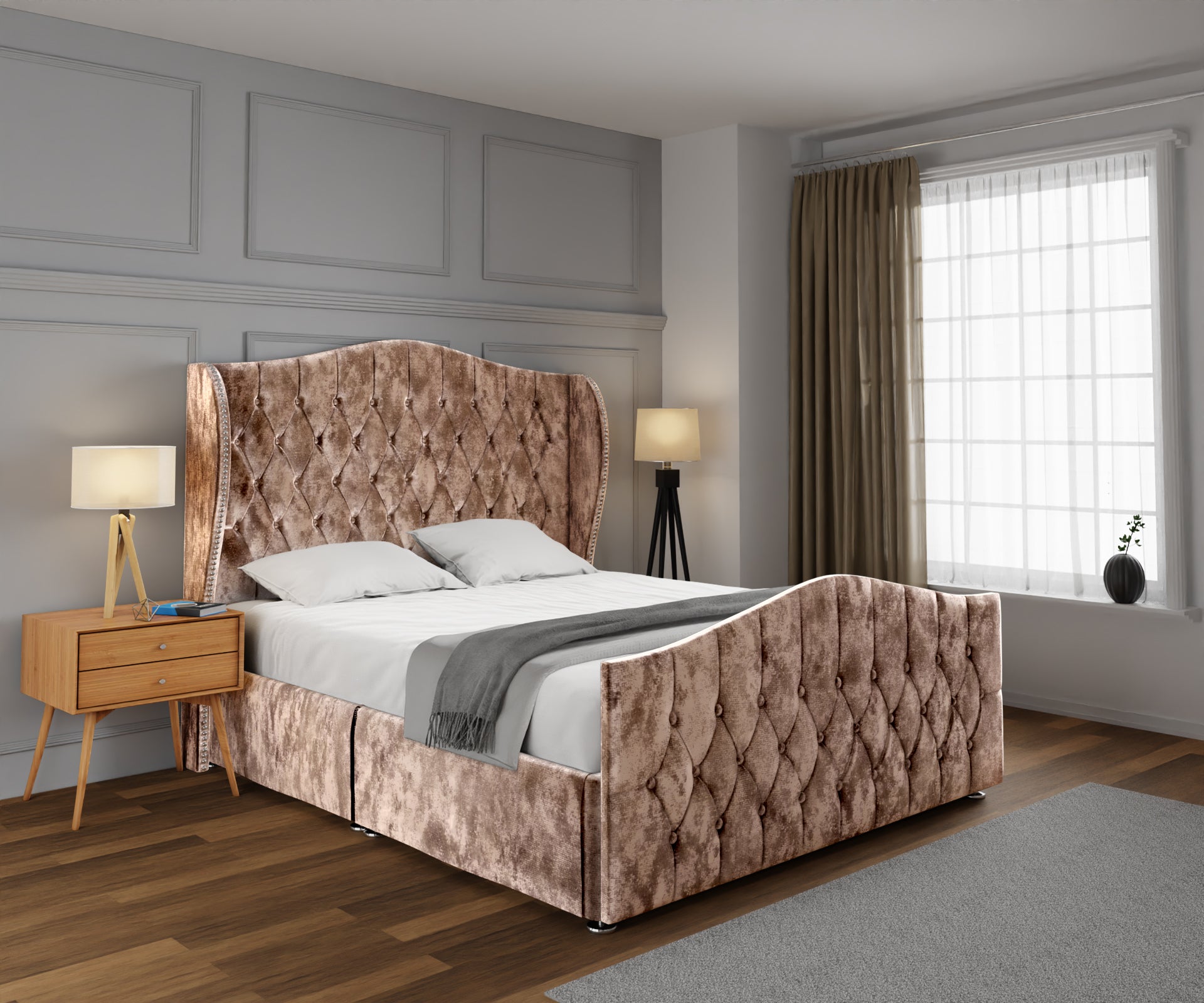 Marylebone Open Storage Divan Bed Set With Footboard