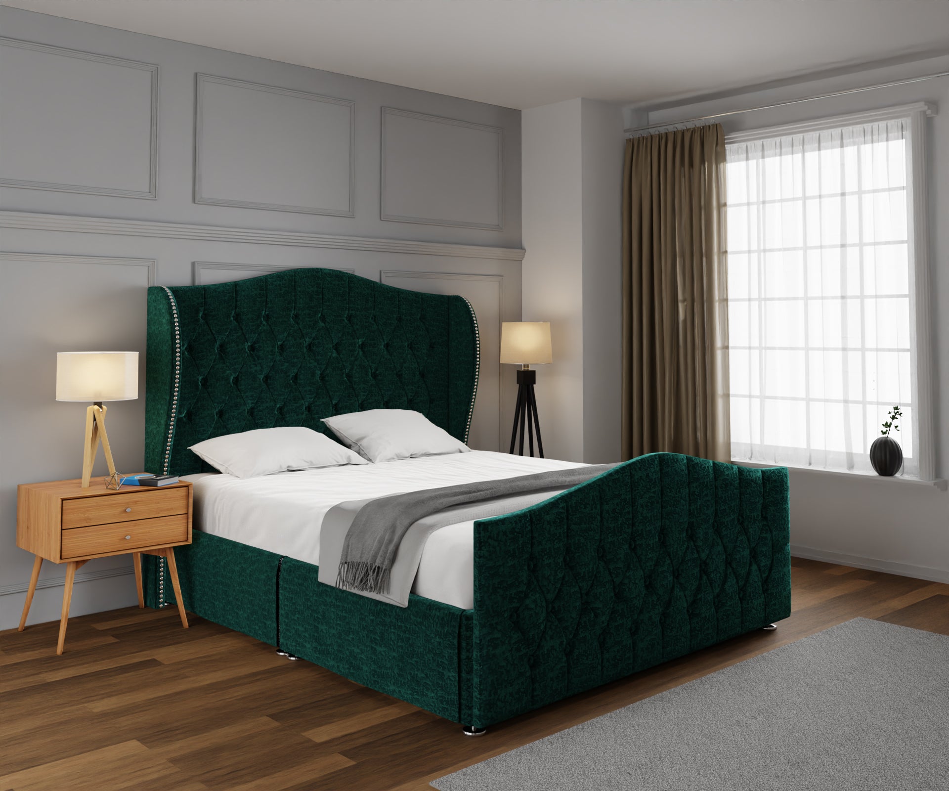 Marylebone Open Storage Divan Bed Set With Footboard