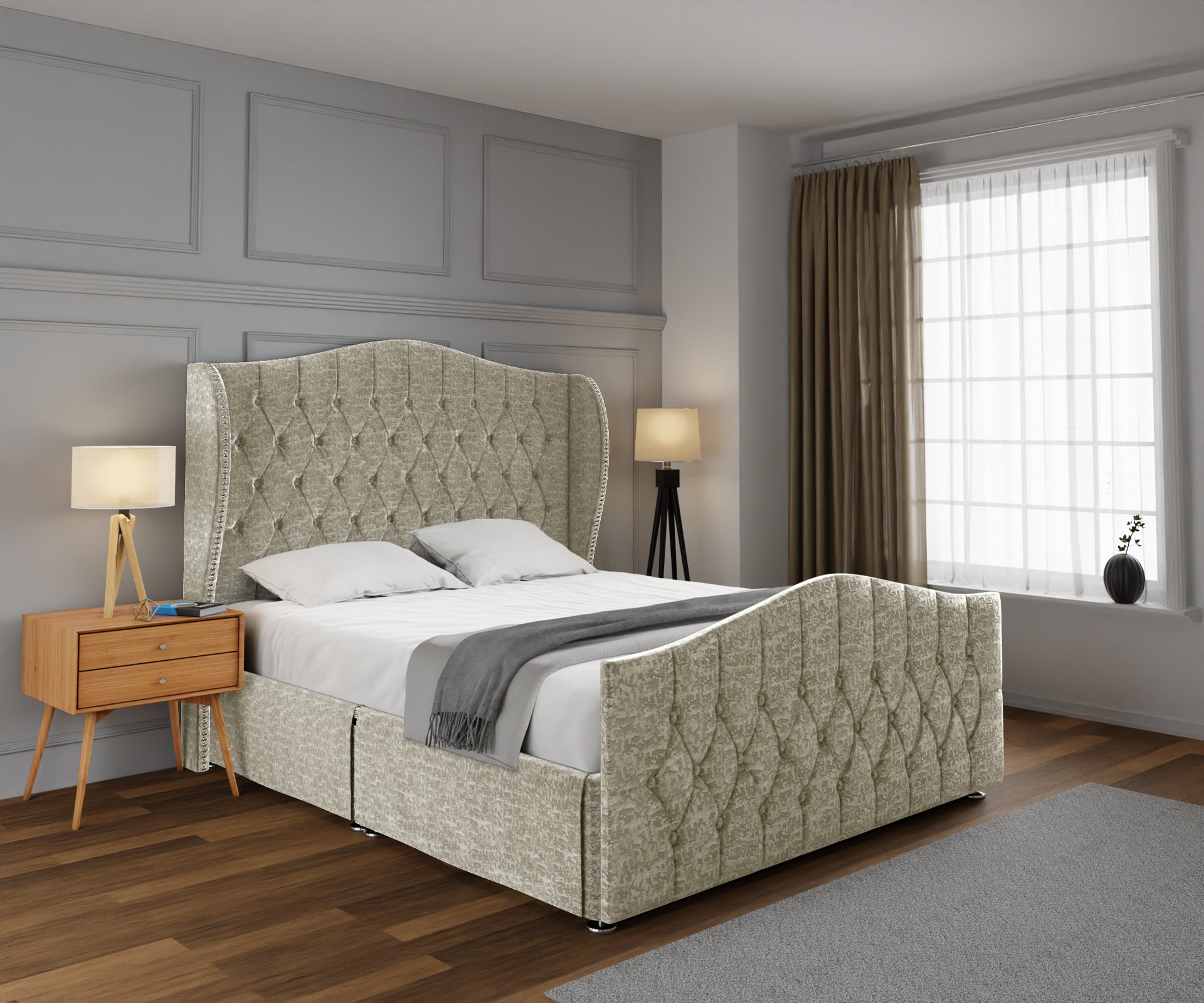 Marylebone Open Storage Divan Bed Set With Footboard