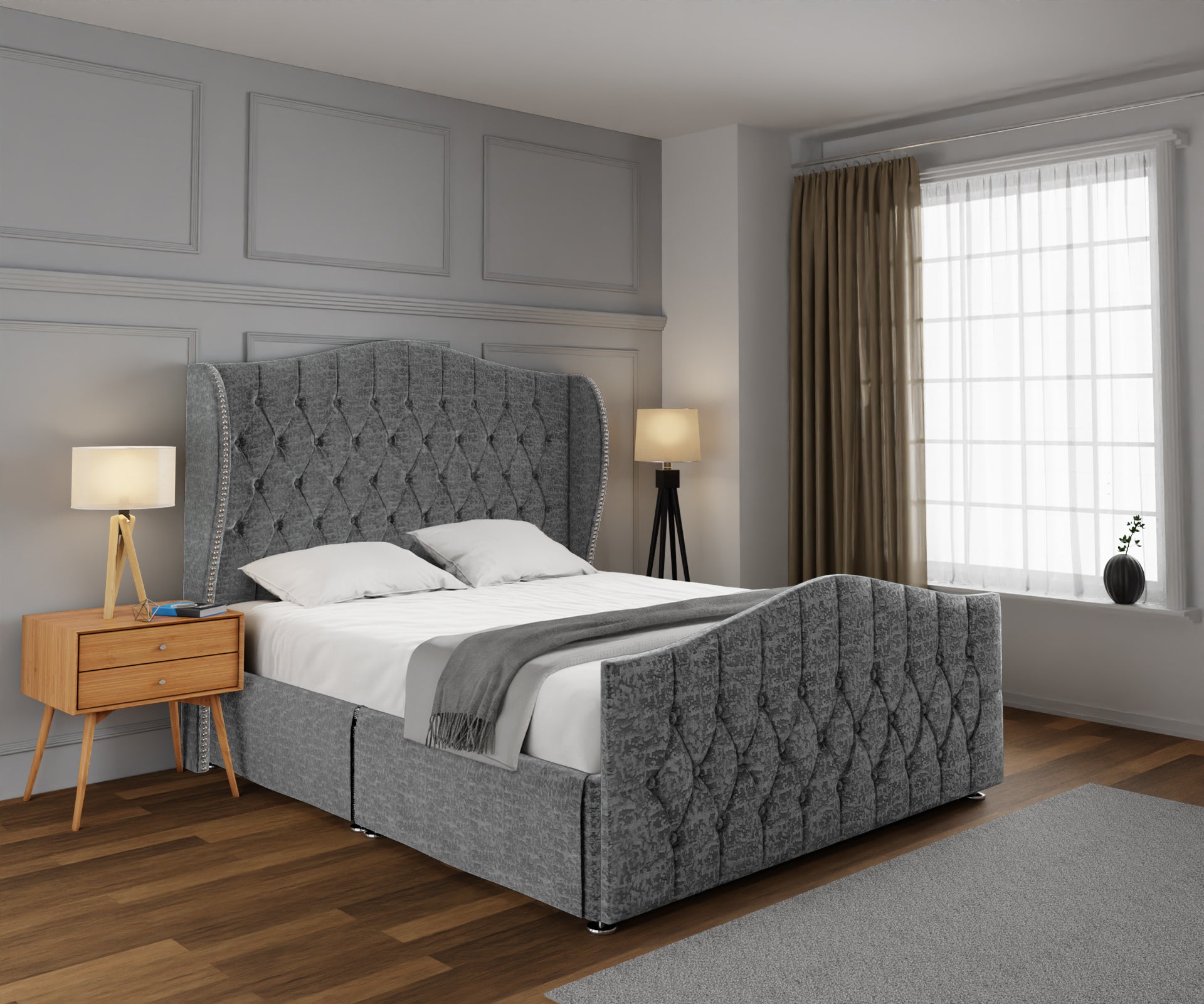 Marylebone Open Storage Divan Bed Set With Footboard