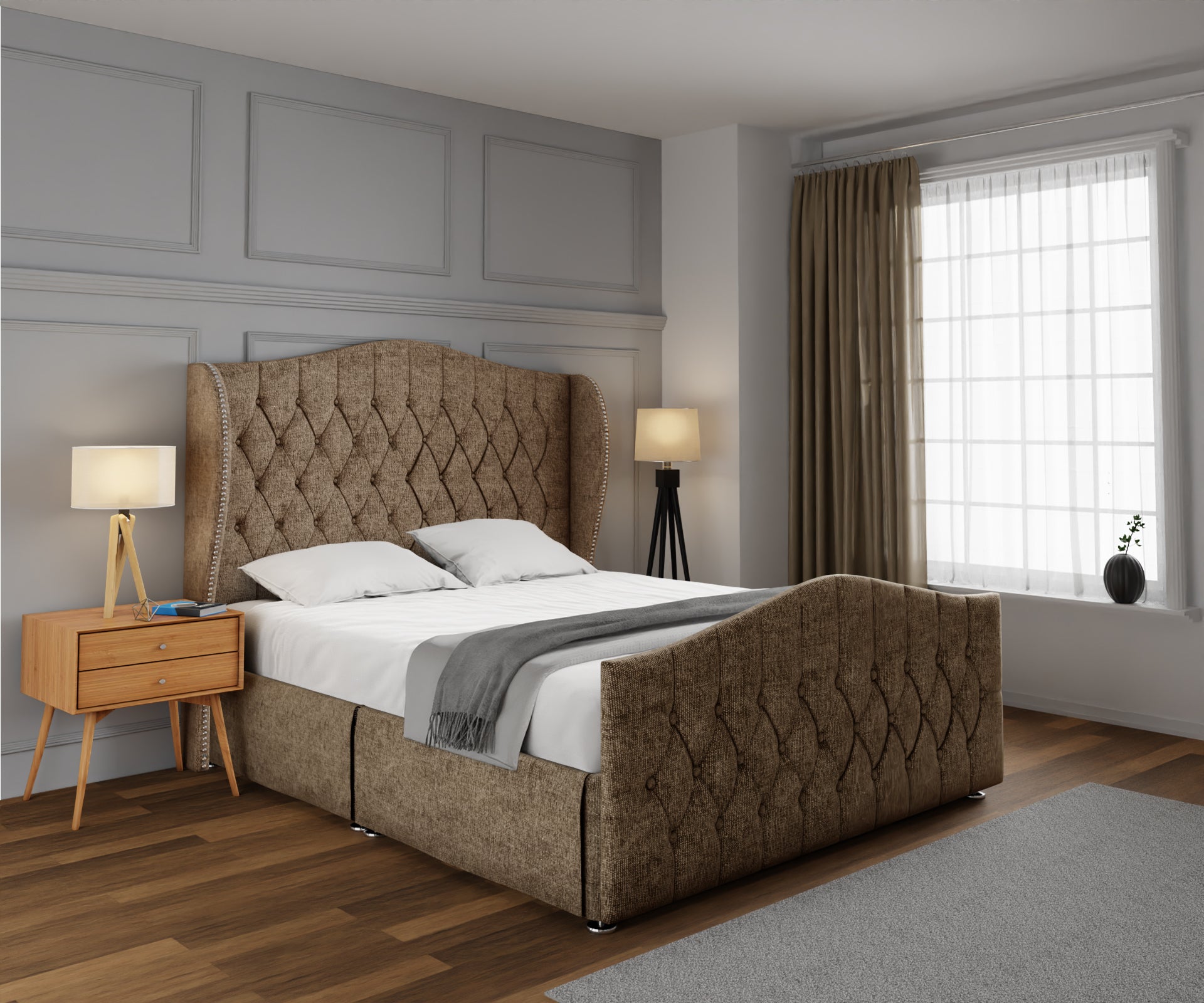 Marylebone Open Storage Divan Bed Set With Footboard