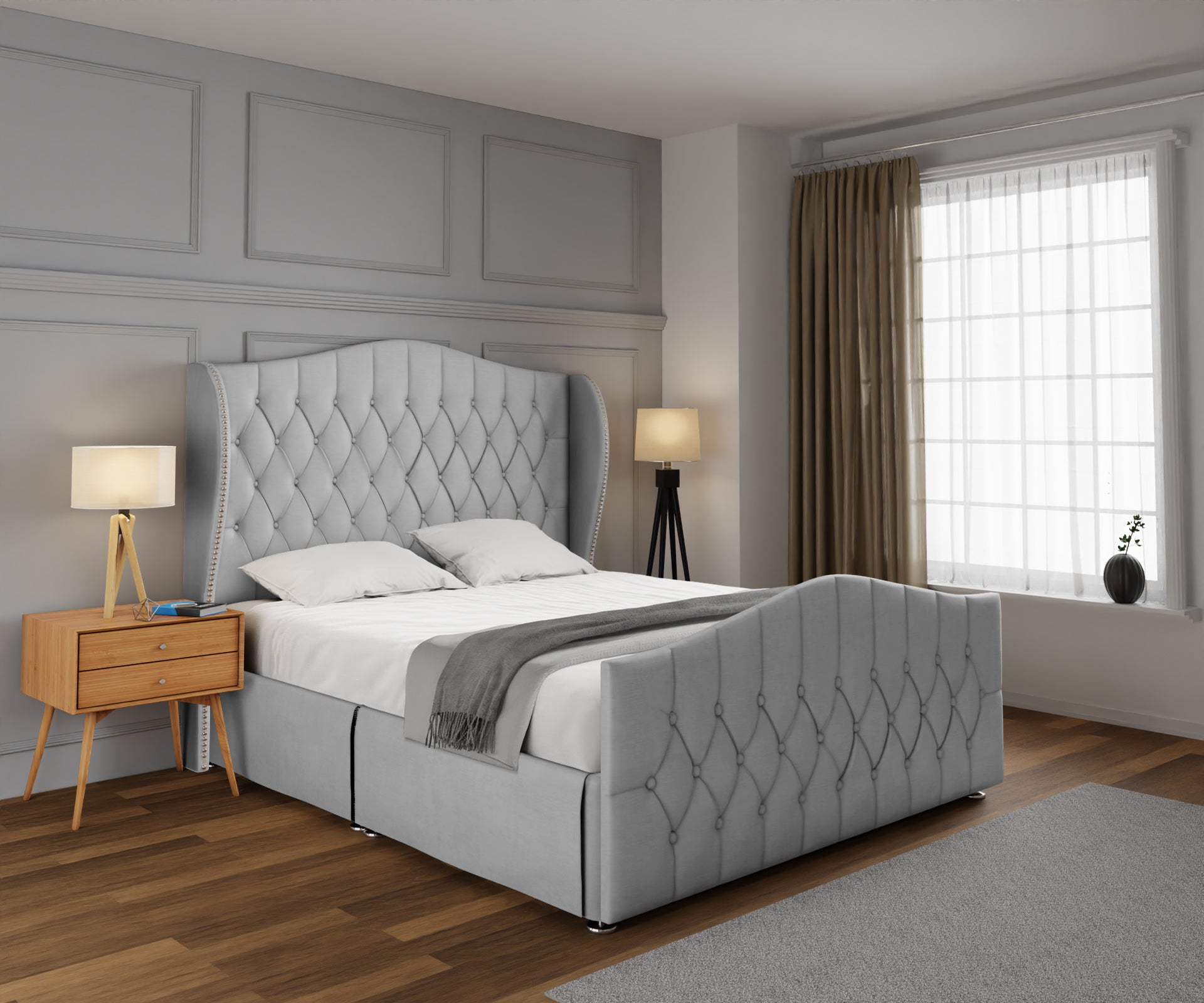 Marylebone Open Storage Divan Bed Set With Footboard