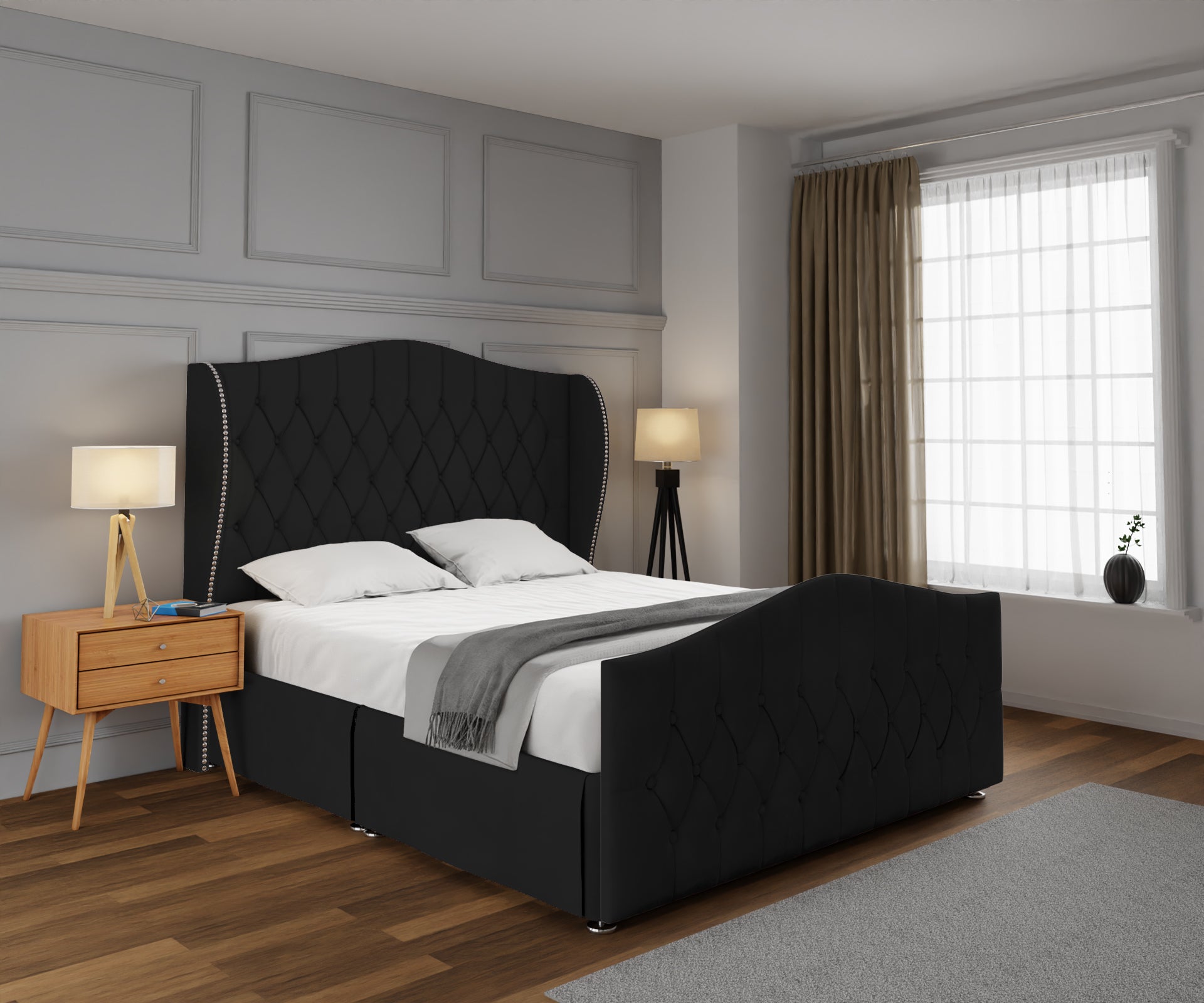 Marylebone Open Storage Divan Bed Set With Footboard