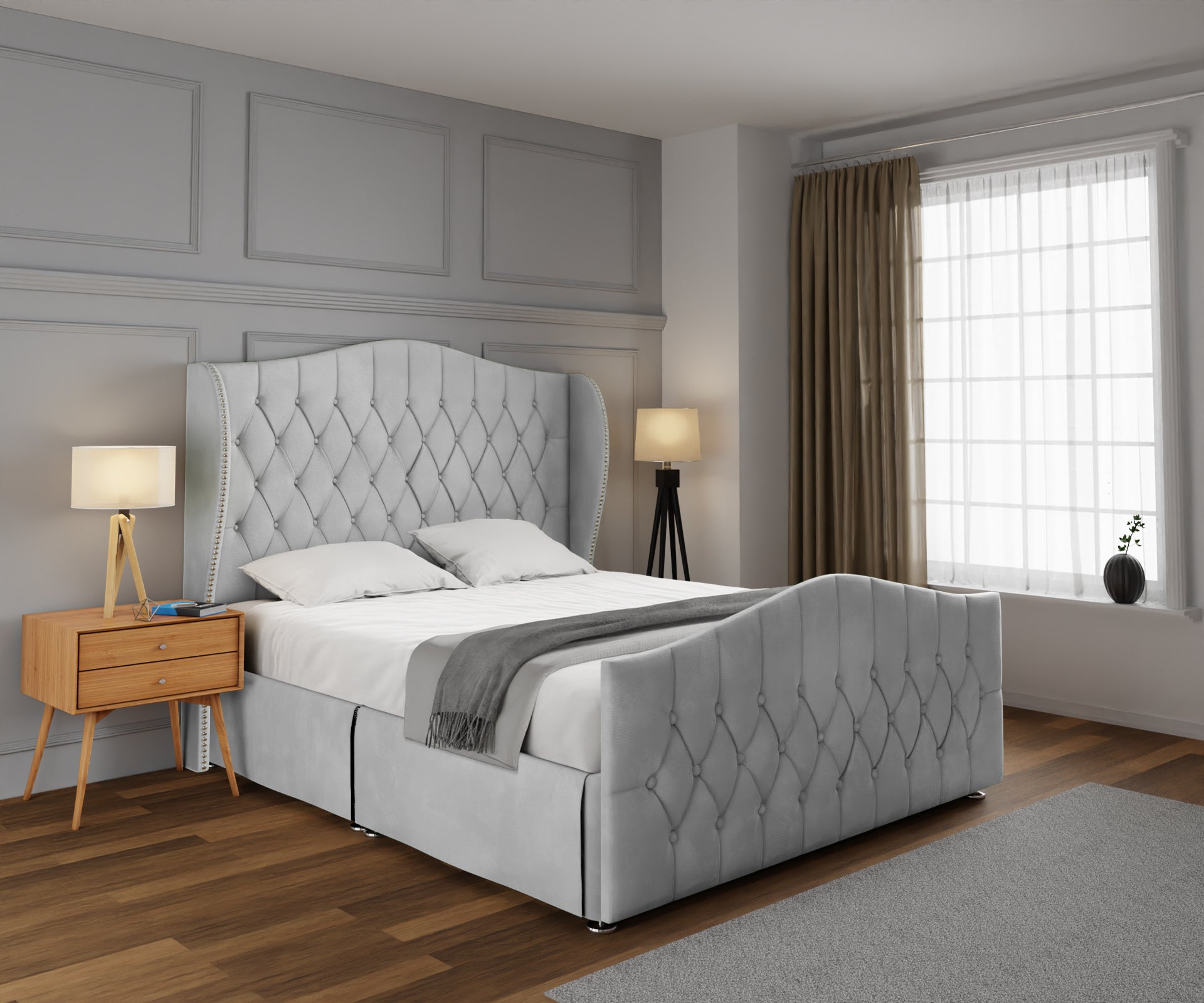 Marylebone Open Storage Divan Bed Set With Footboard