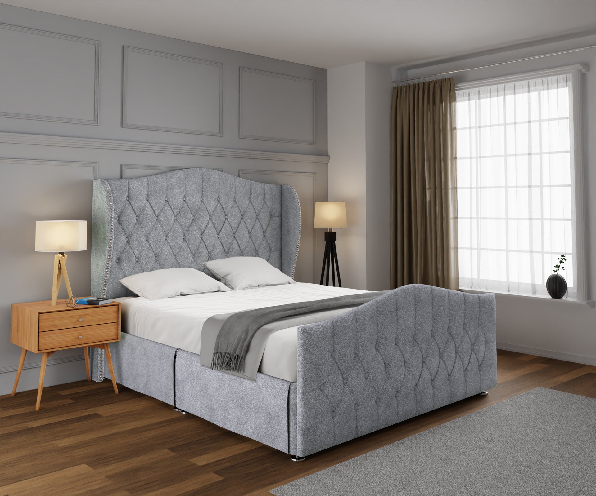 Marylebone Open Storage Divan Bed Set With Footboard