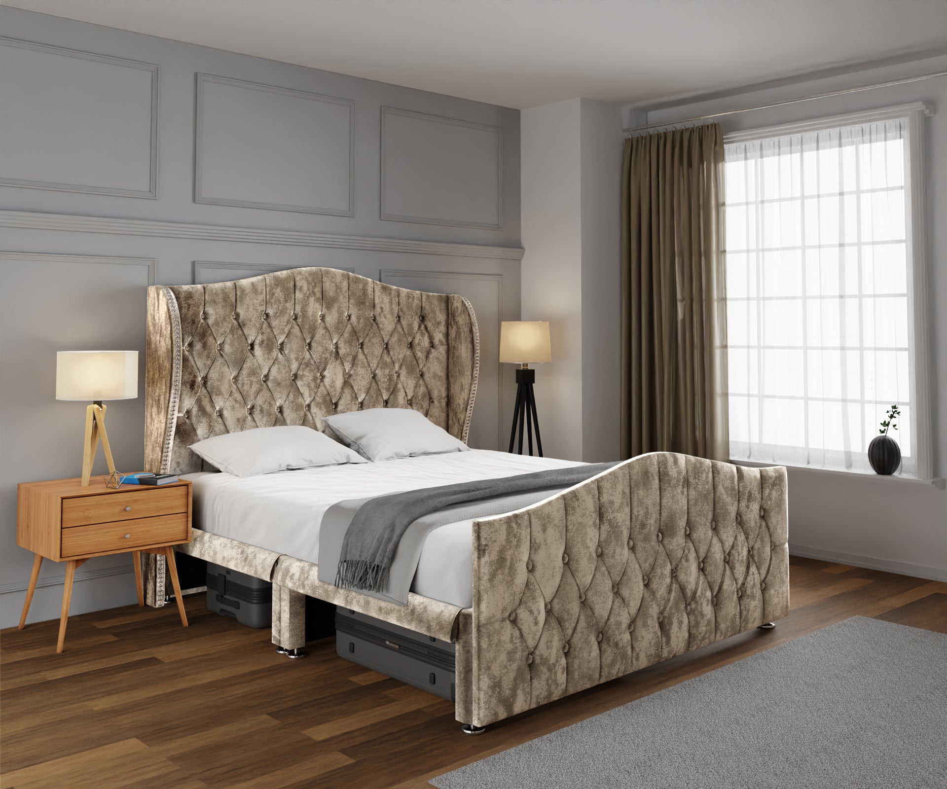 Marylebone Open Storage Divan Bed Set With Footboard