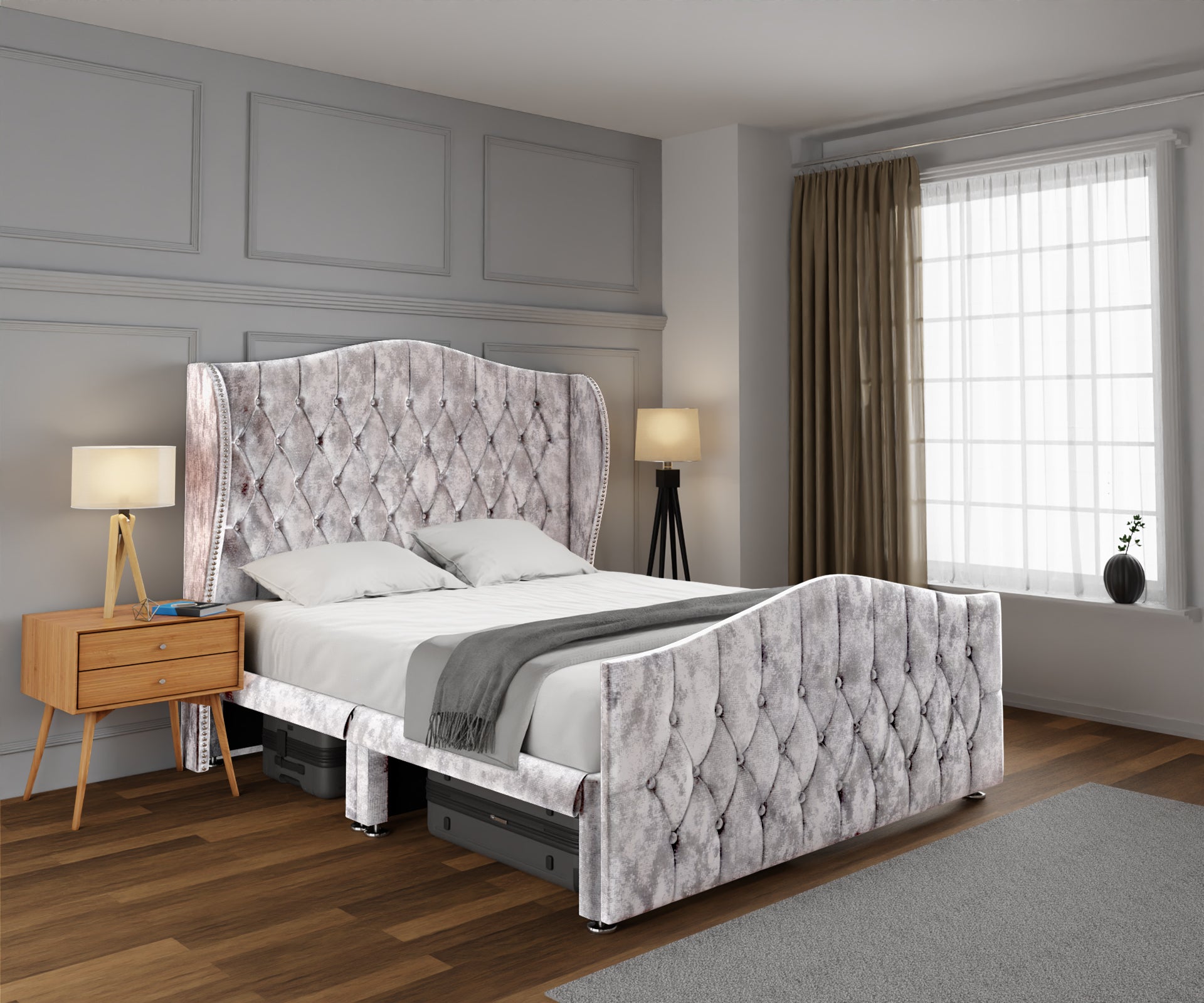 Marylebone Open Storage Divan Bed Set With Footboard