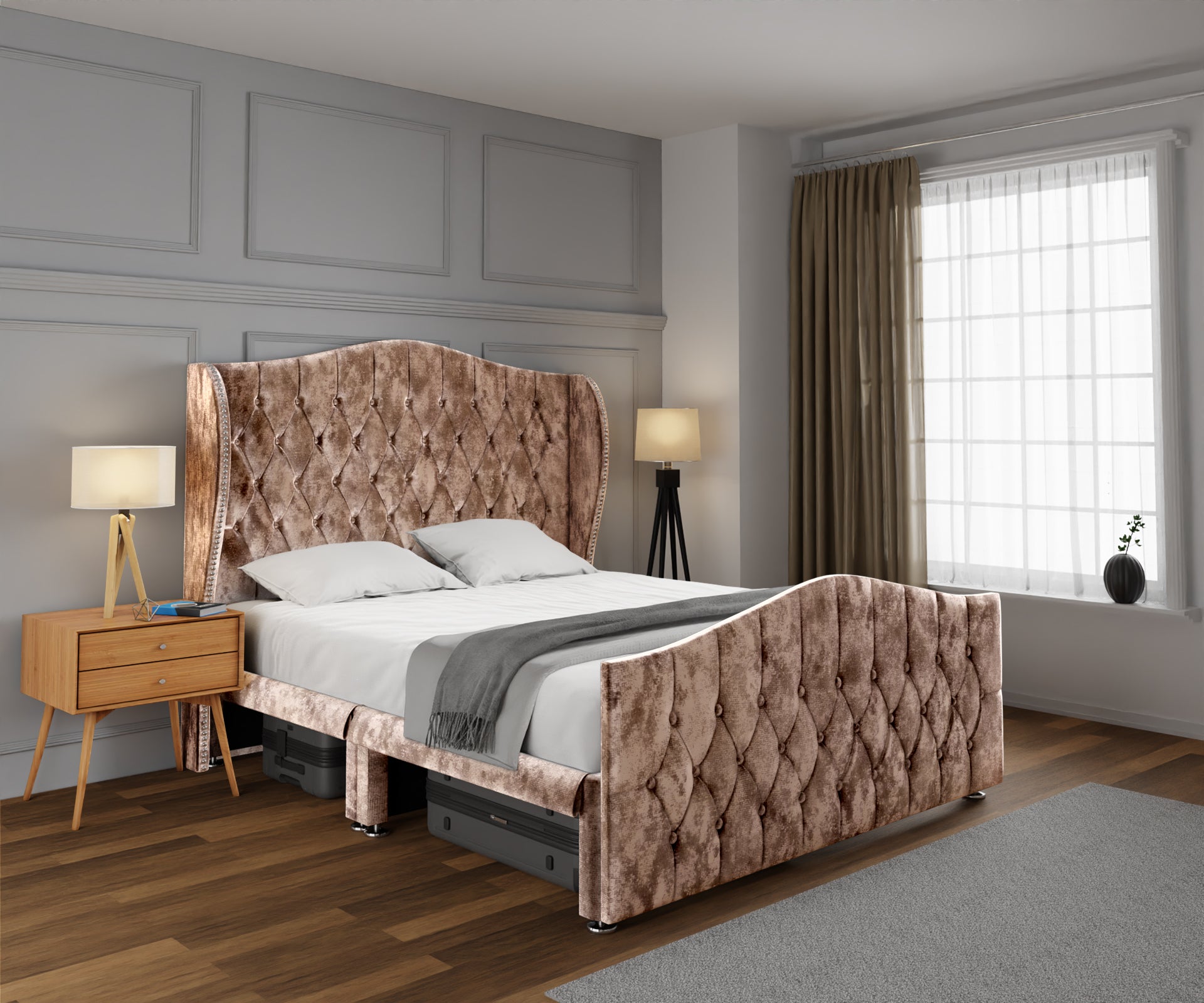 Marylebone Open Storage Divan Bed Set With Footboard