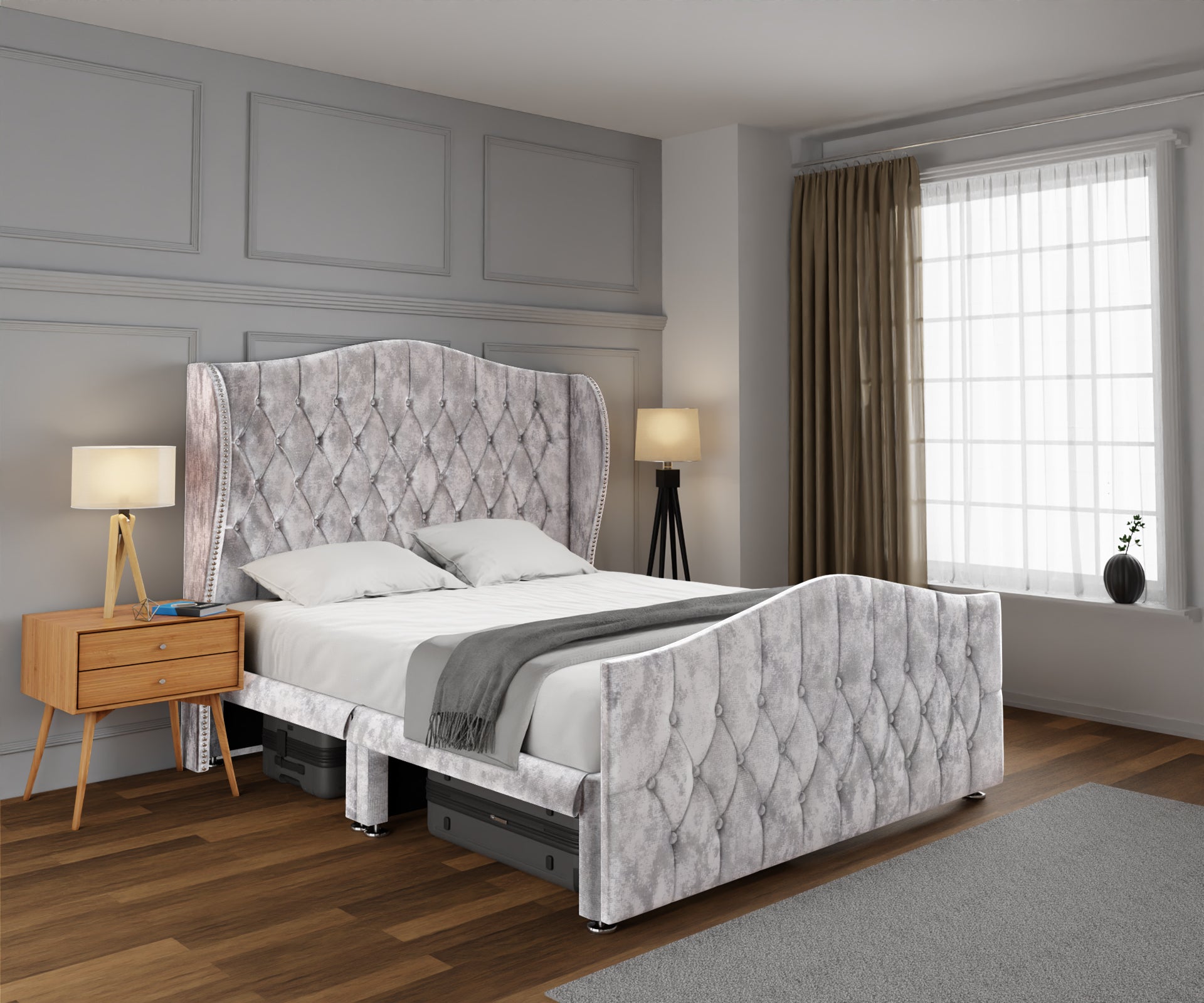 Marylebone Open Storage Divan Bed Set With Footboard