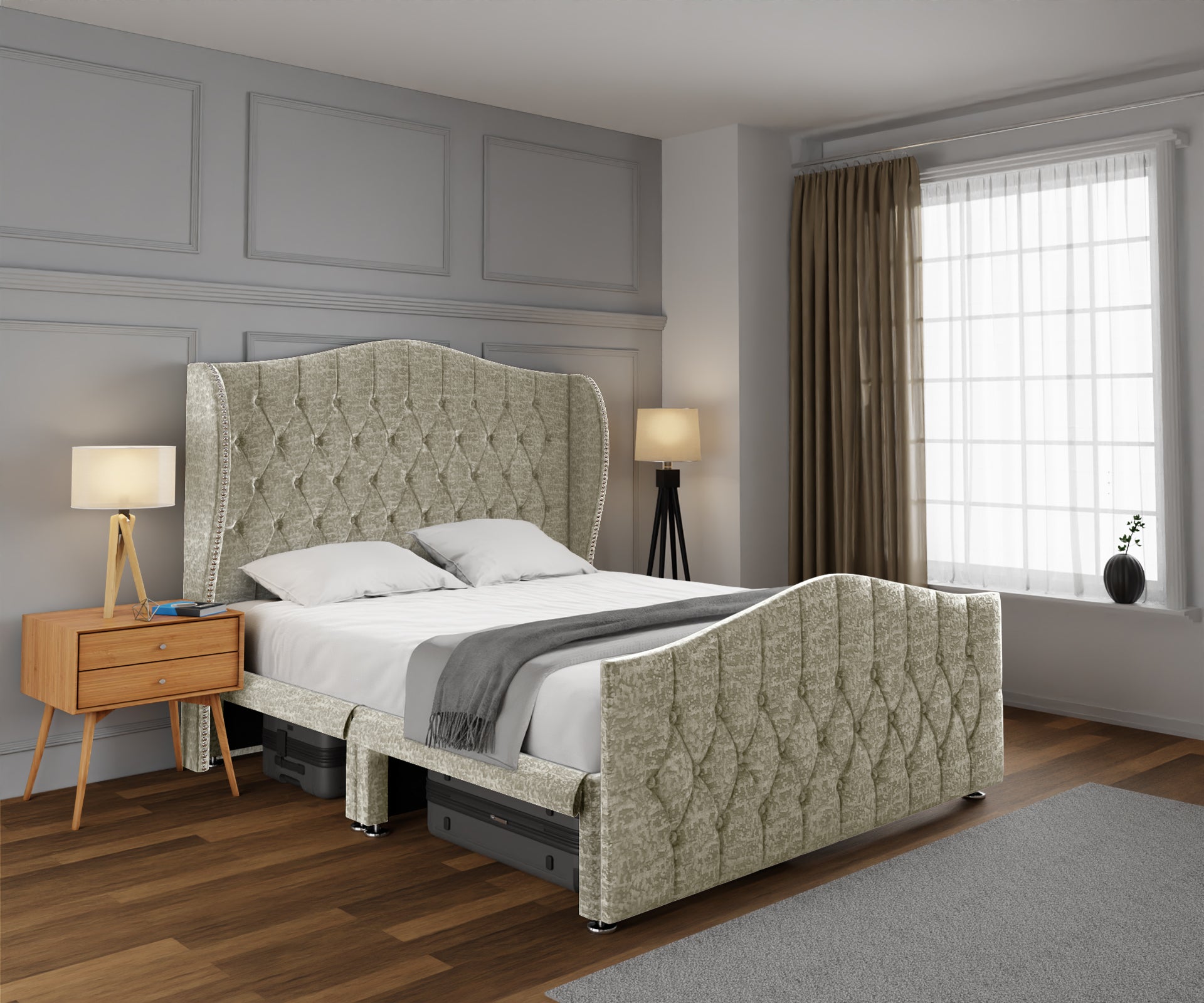 Marylebone Open Storage Divan Bed Set With Footboard