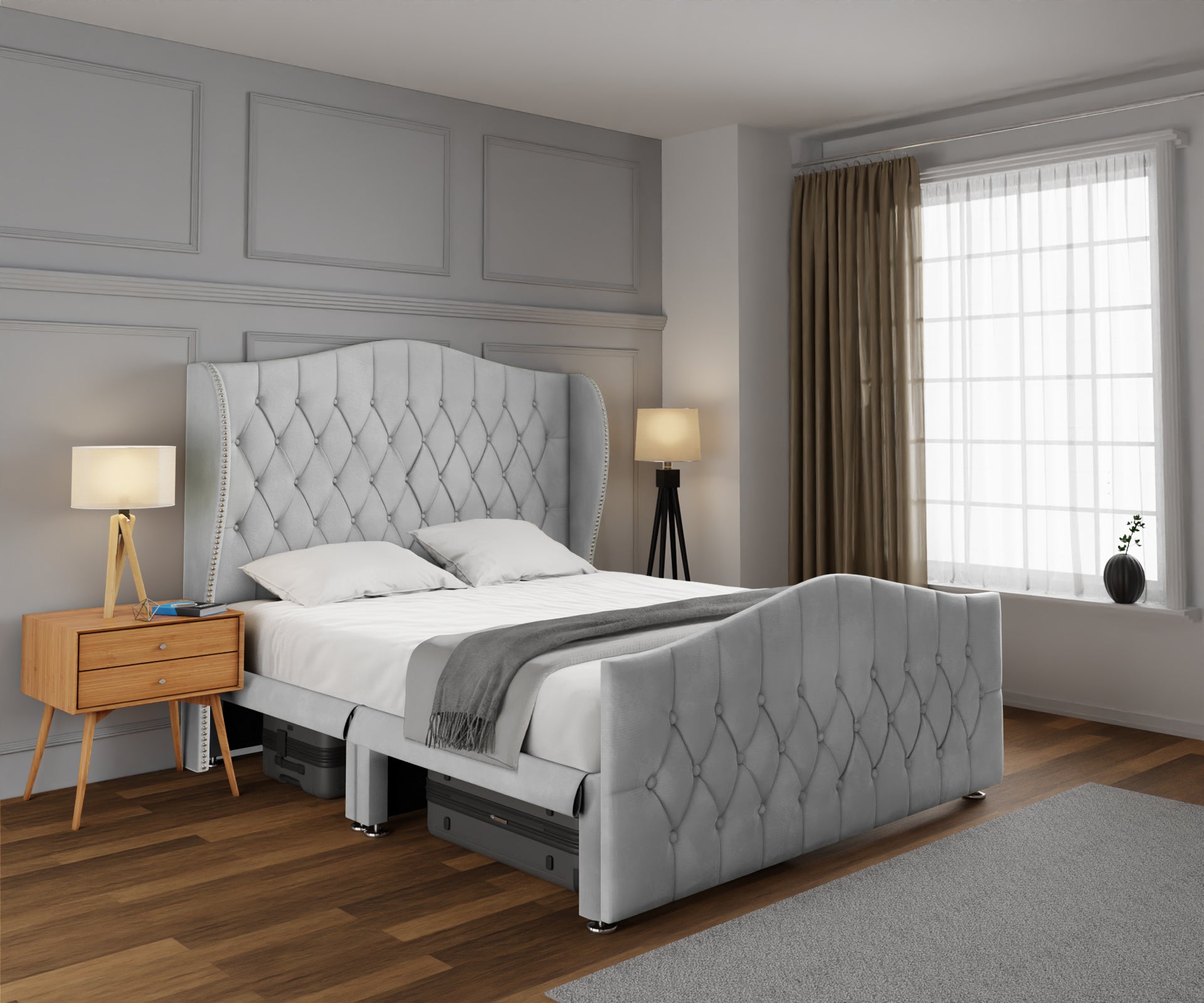 Marylebone Open Storage Divan Bed Set With Footboard