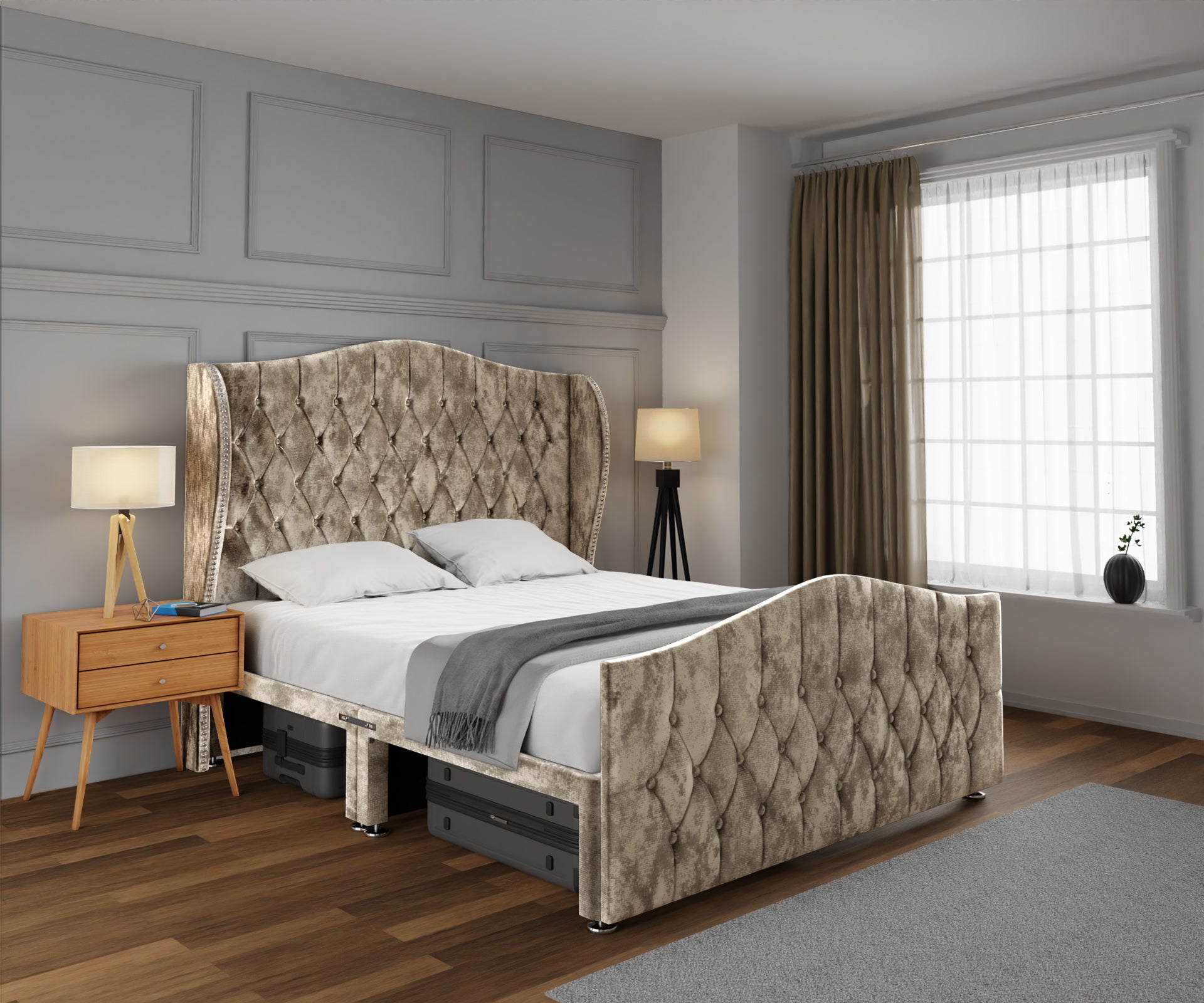 Marylebone Open Storage Divan Bed Set With Footboard