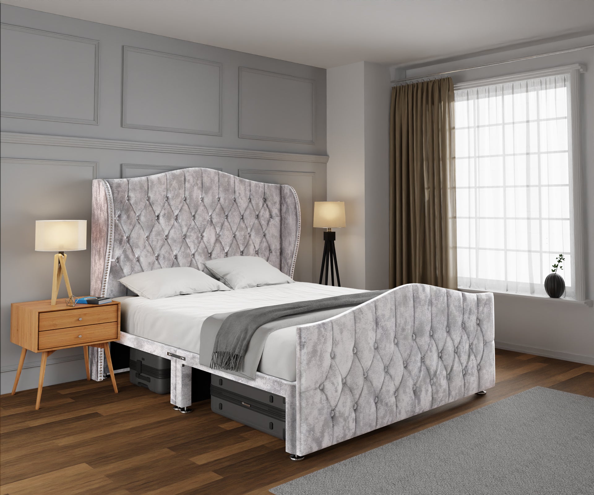 Marylebone Open Storage Divan Bed Set With Footboard