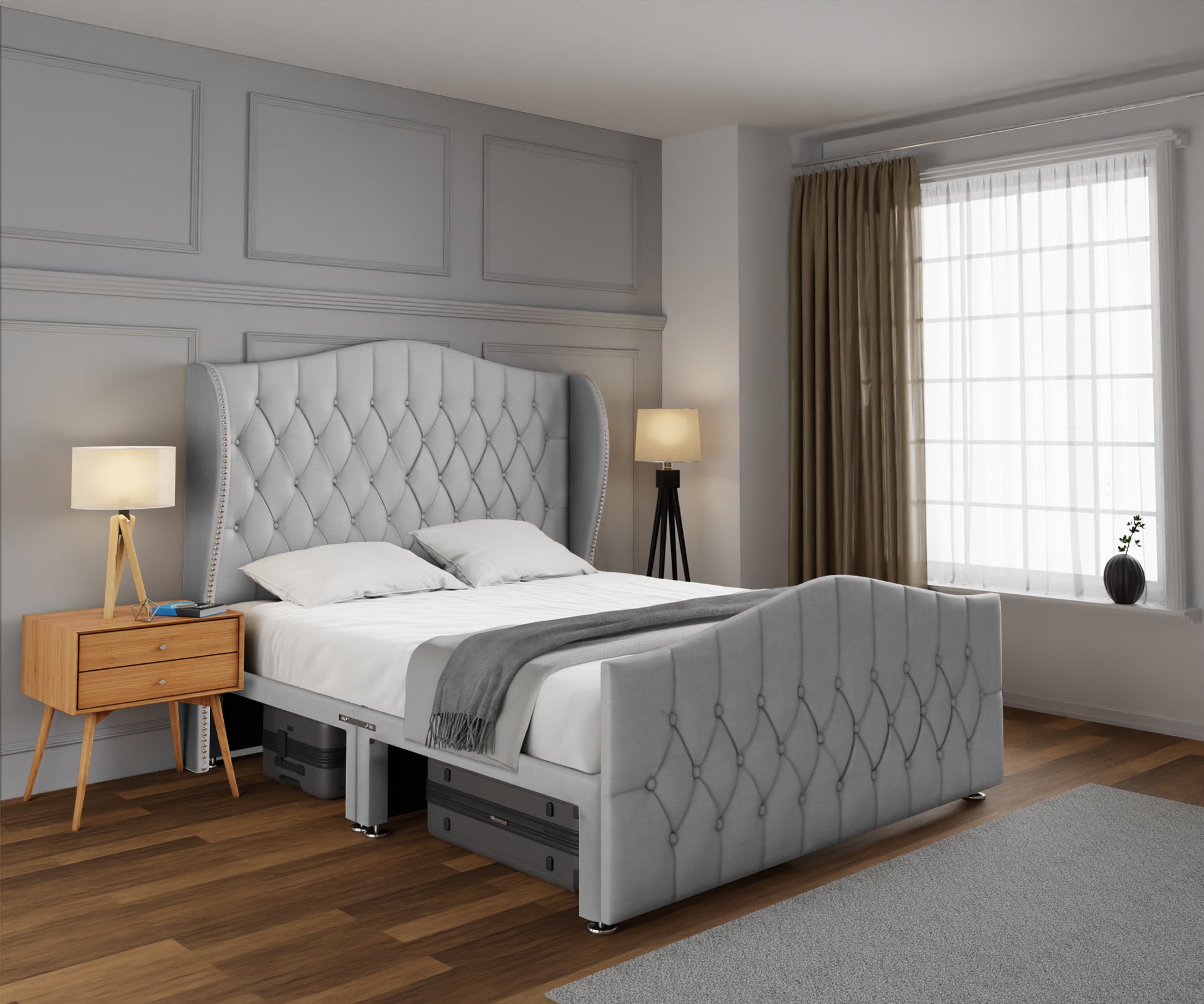 Marylebone Open Storage Divan Bed Set With Footboard