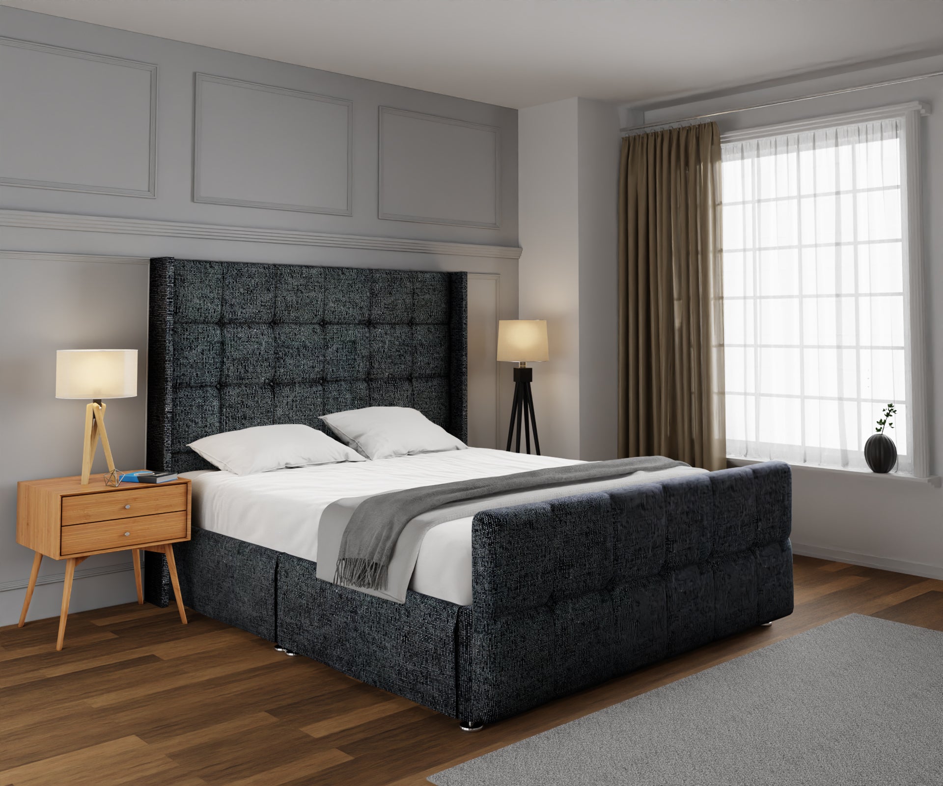 Mayfair Open Storage Divan Bed Set With Footboard