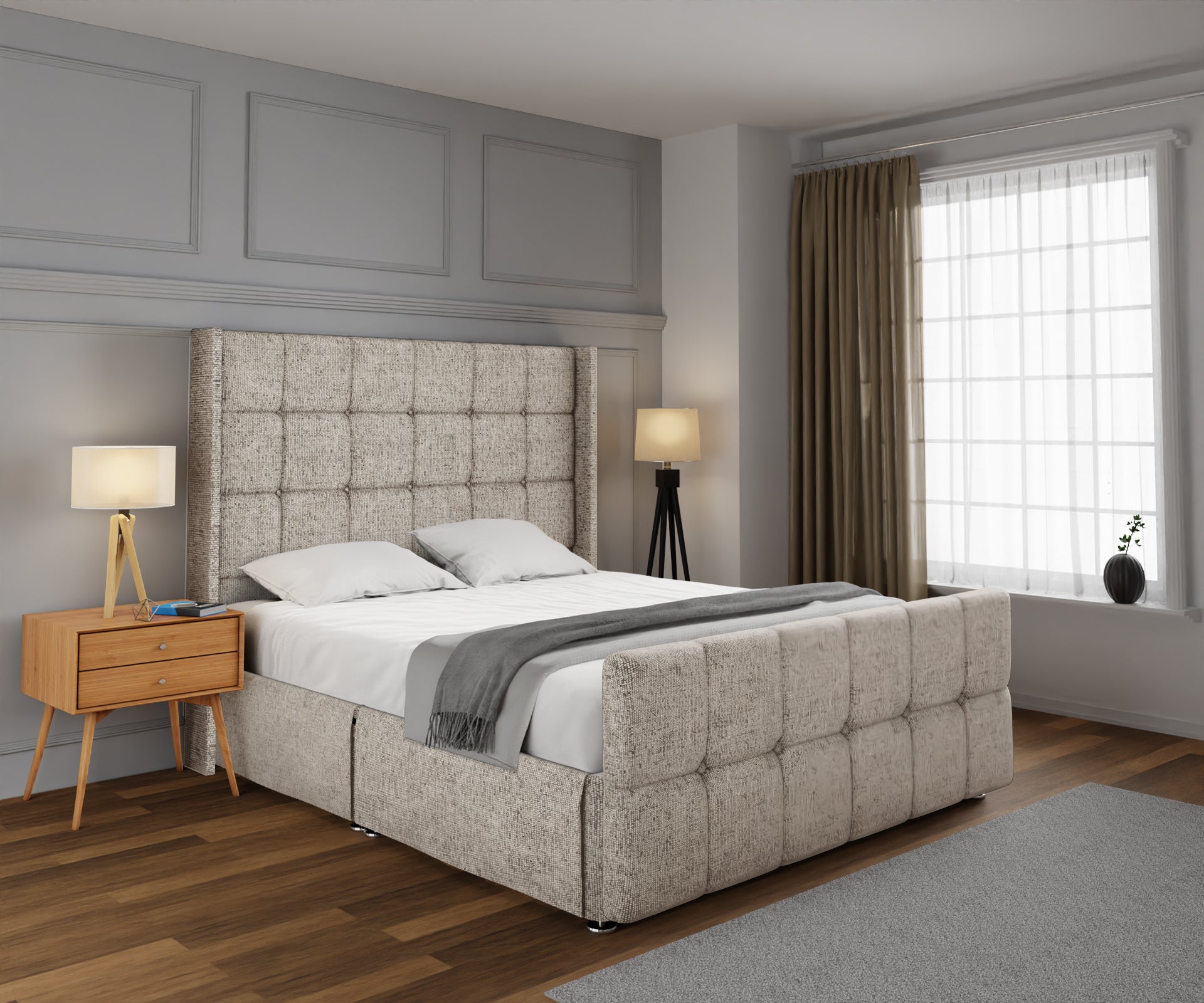Mayfair Open Storage Divan Bed Set With Footboard