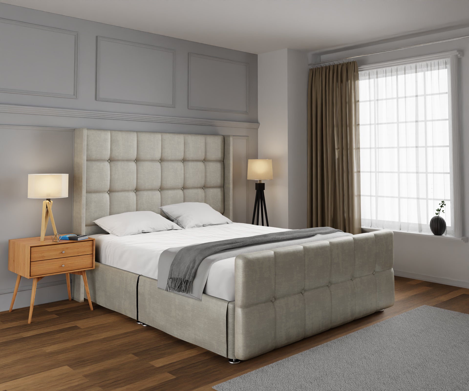 Mayfair Open Storage Divan Bed Set With Footboard