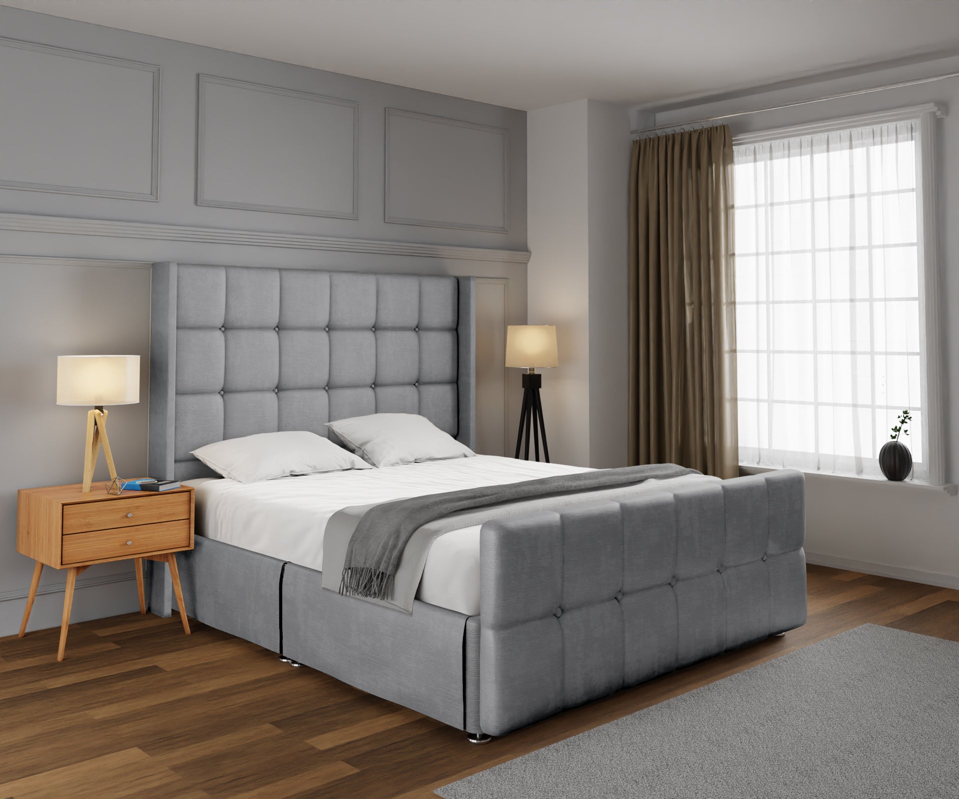 Mayfair Open Storage Divan Bed Set With Footboard