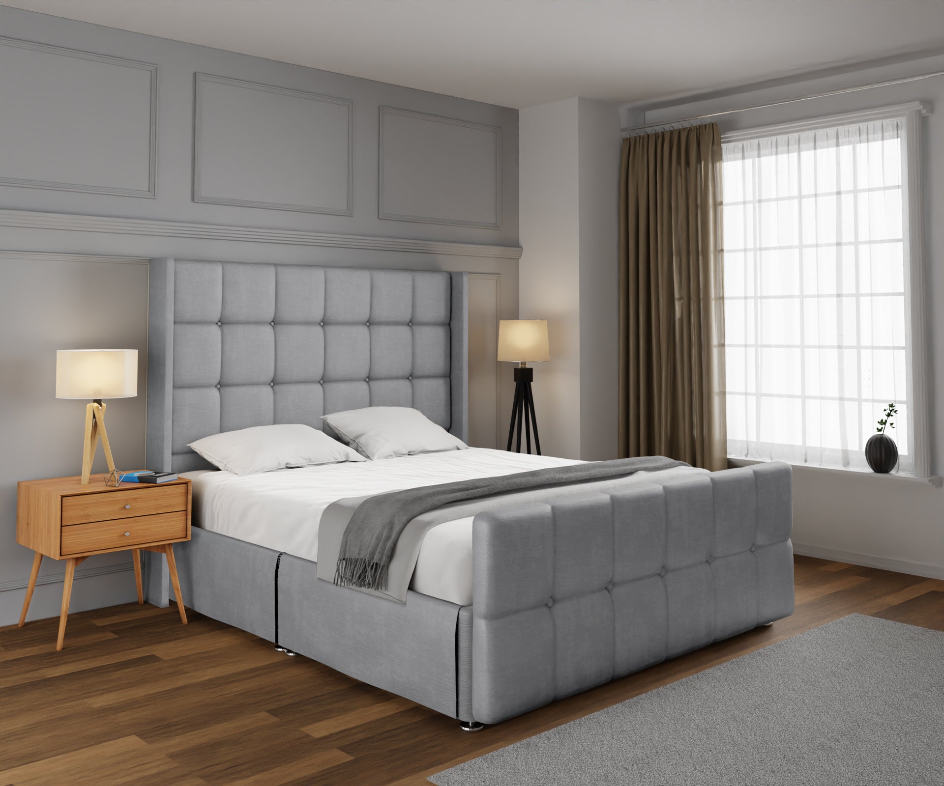 Mayfair Open Storage Divan Bed Set With Footboard